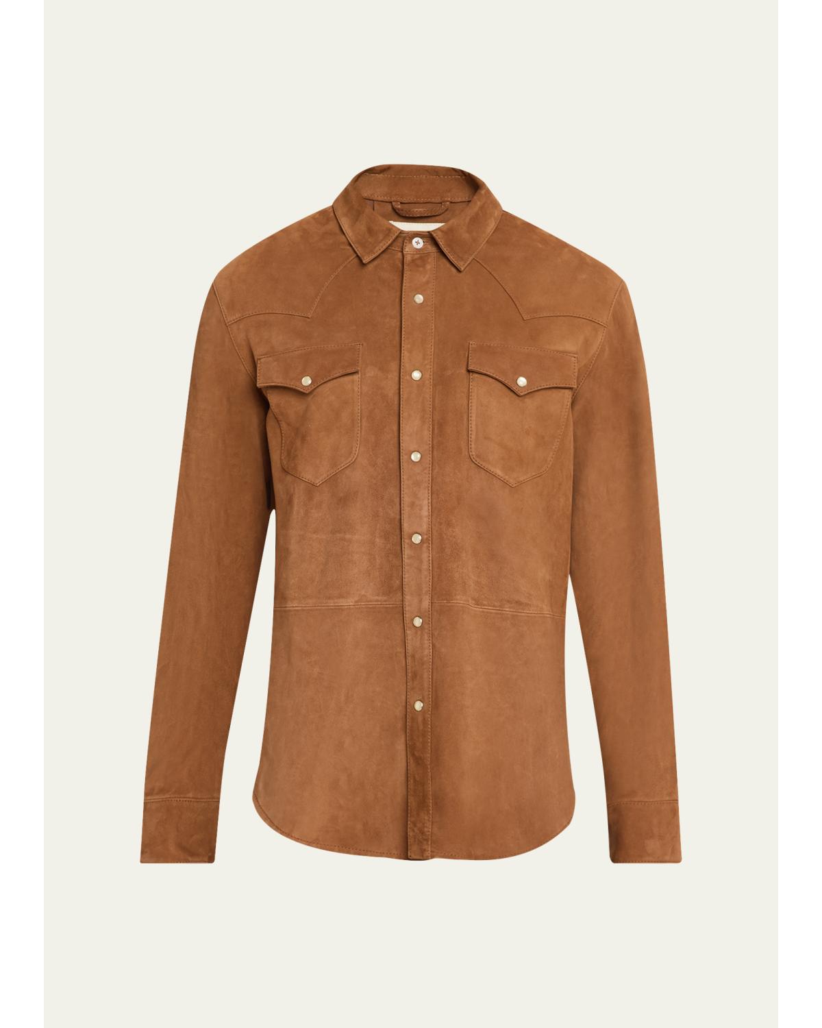 Men'S Suede Western Overshirt