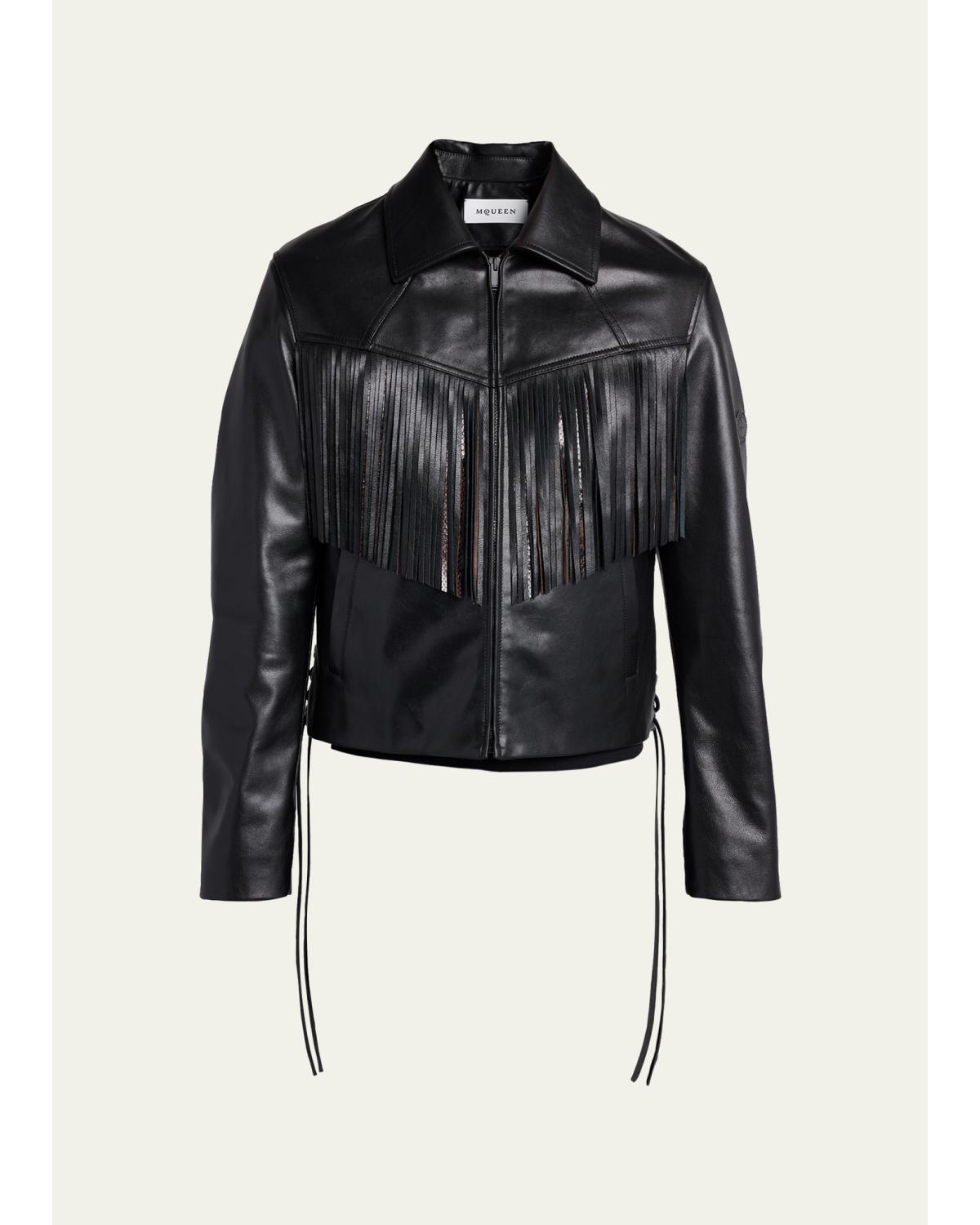 Men'S Western Fringe-Trim Jacket
