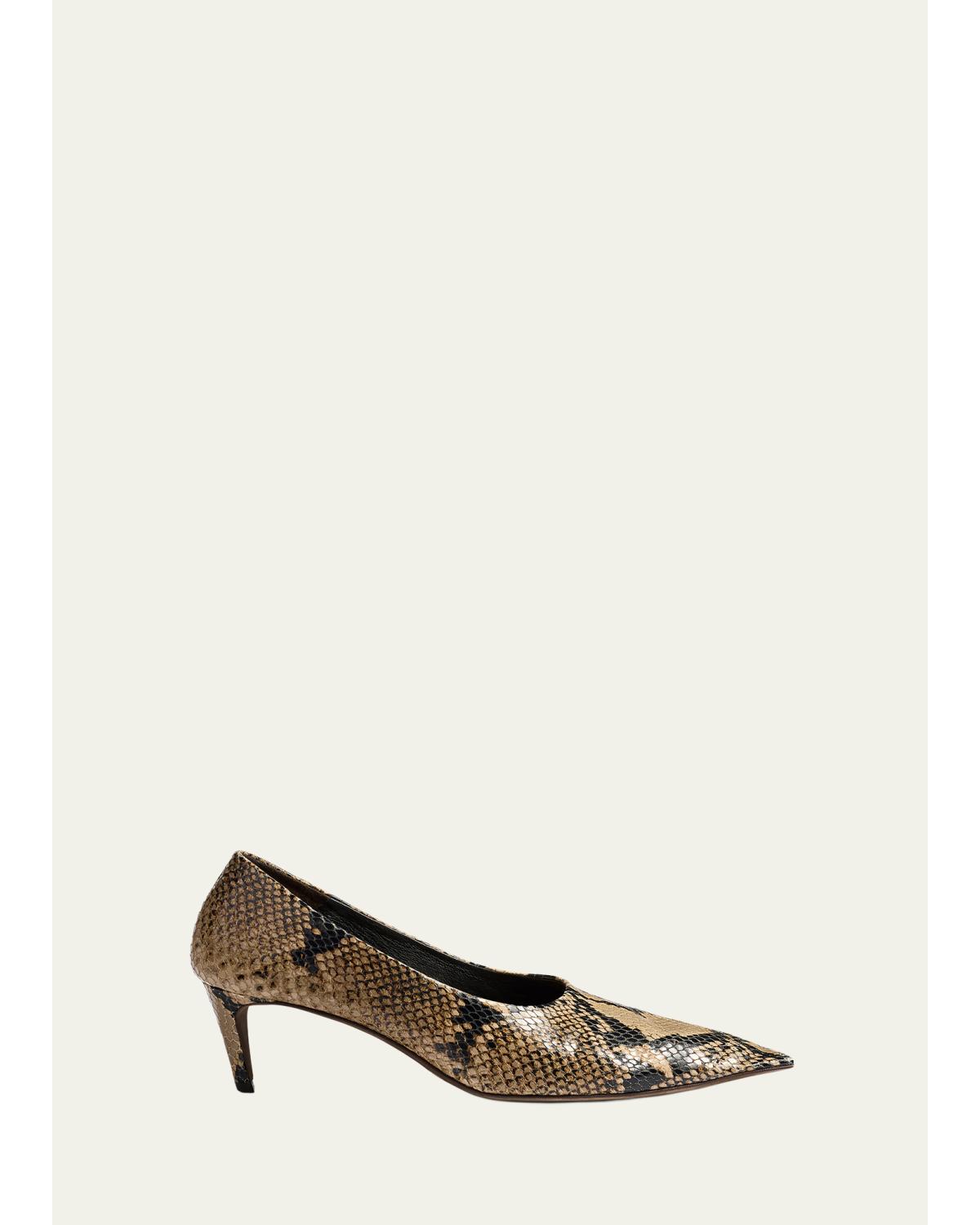 50Mm Marlene Snake-Printed Pumps