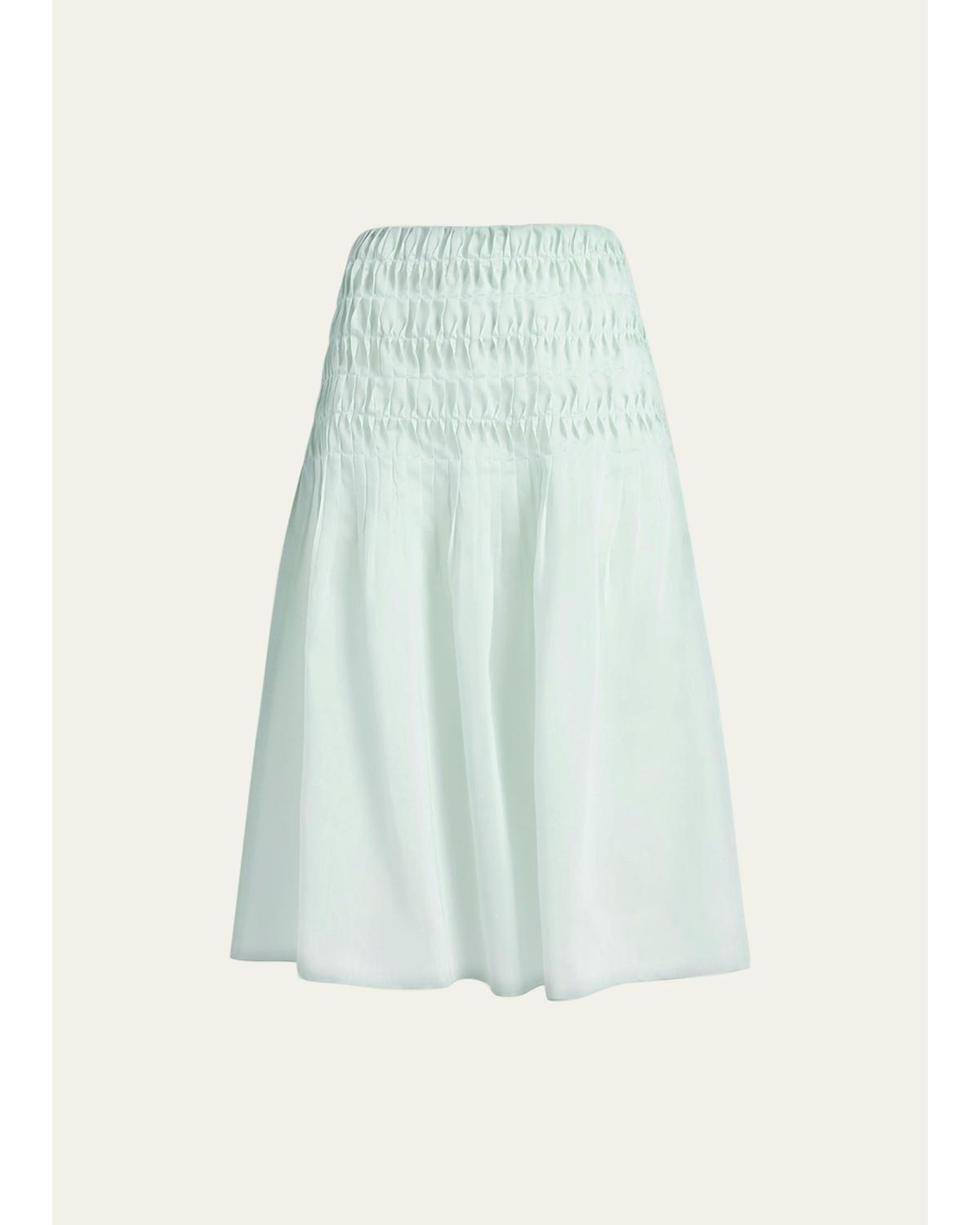 Florence Twist Pleated Silk-Blend Midi Skirt