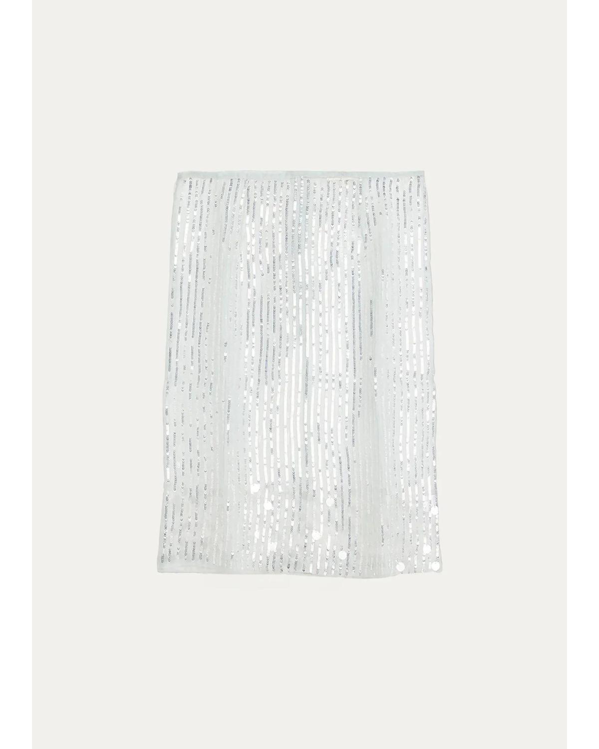 Isabella Sequined Pinstrips Sheer Skirt