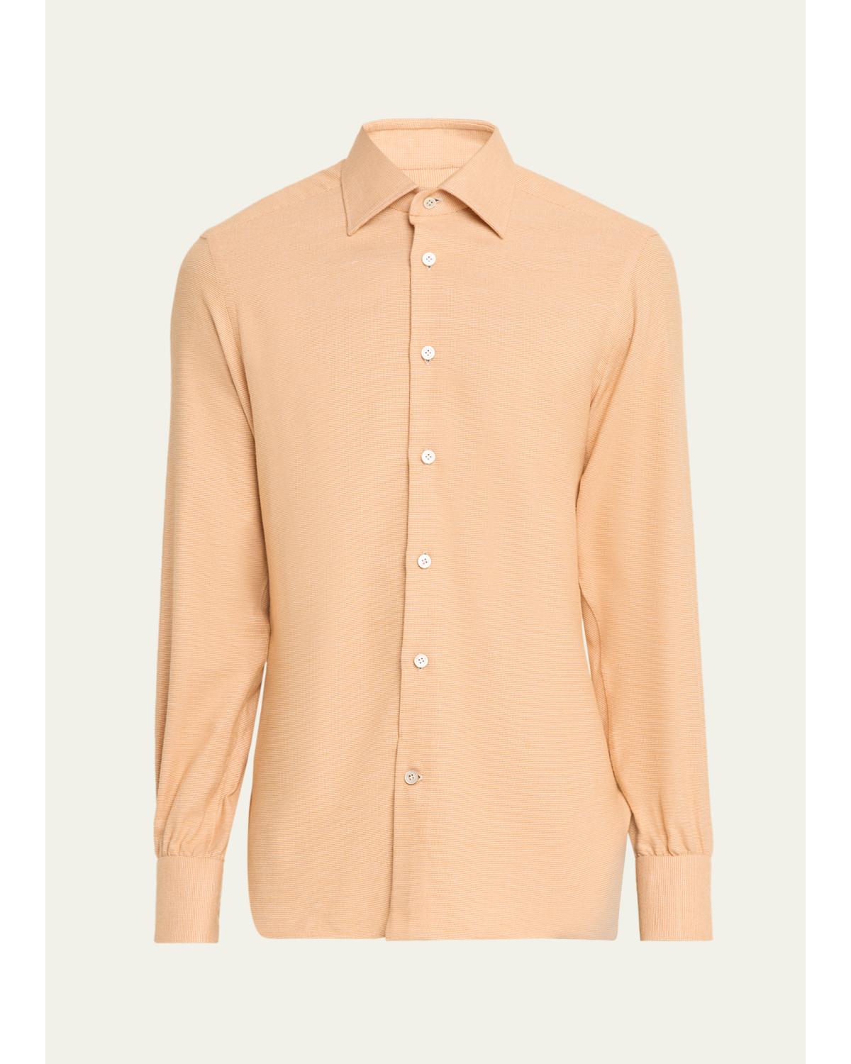 Men'S Cotton Micro-Check Classic Fit Sport Shirt