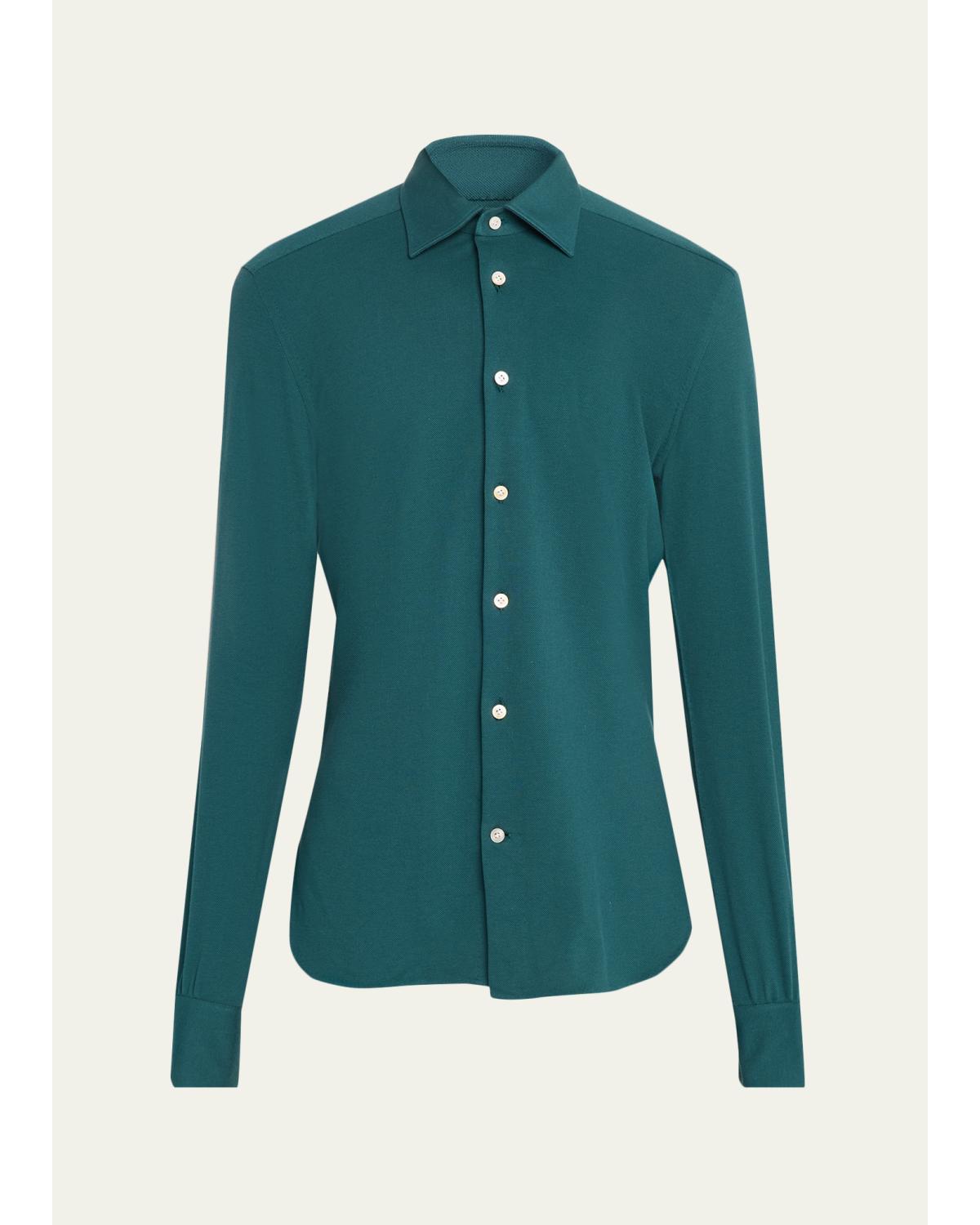 Men'S Solid Cotton Classic-Fit Sport Shirt