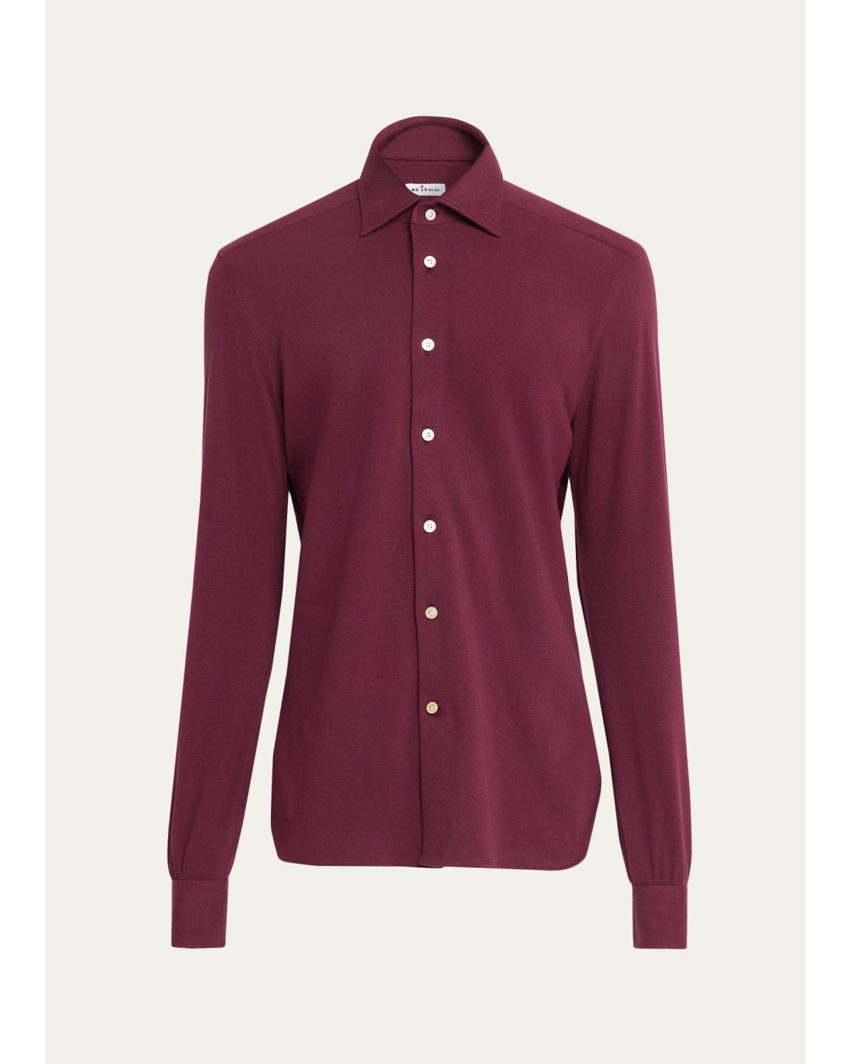 Men'S Solid Cotton Classic-Fit Sport Shirt