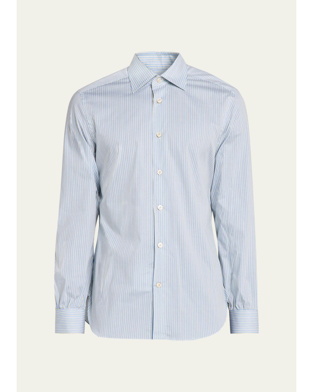 Men'S Cotton Stretch Multi-Stripe Sport Shirt