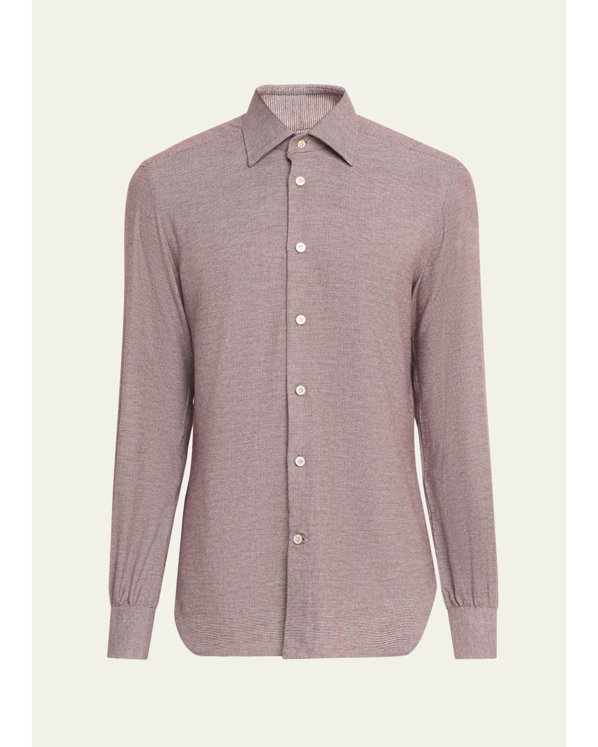 Men'S Cotton Micro-Check Classic Fit Sport Shirt