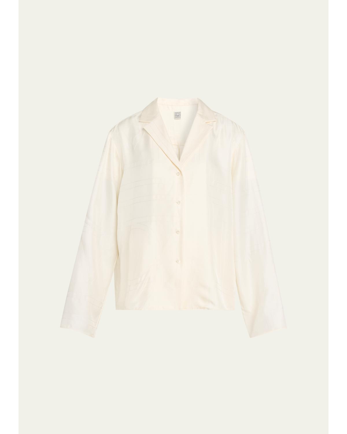 Monogram Silk Pj Top