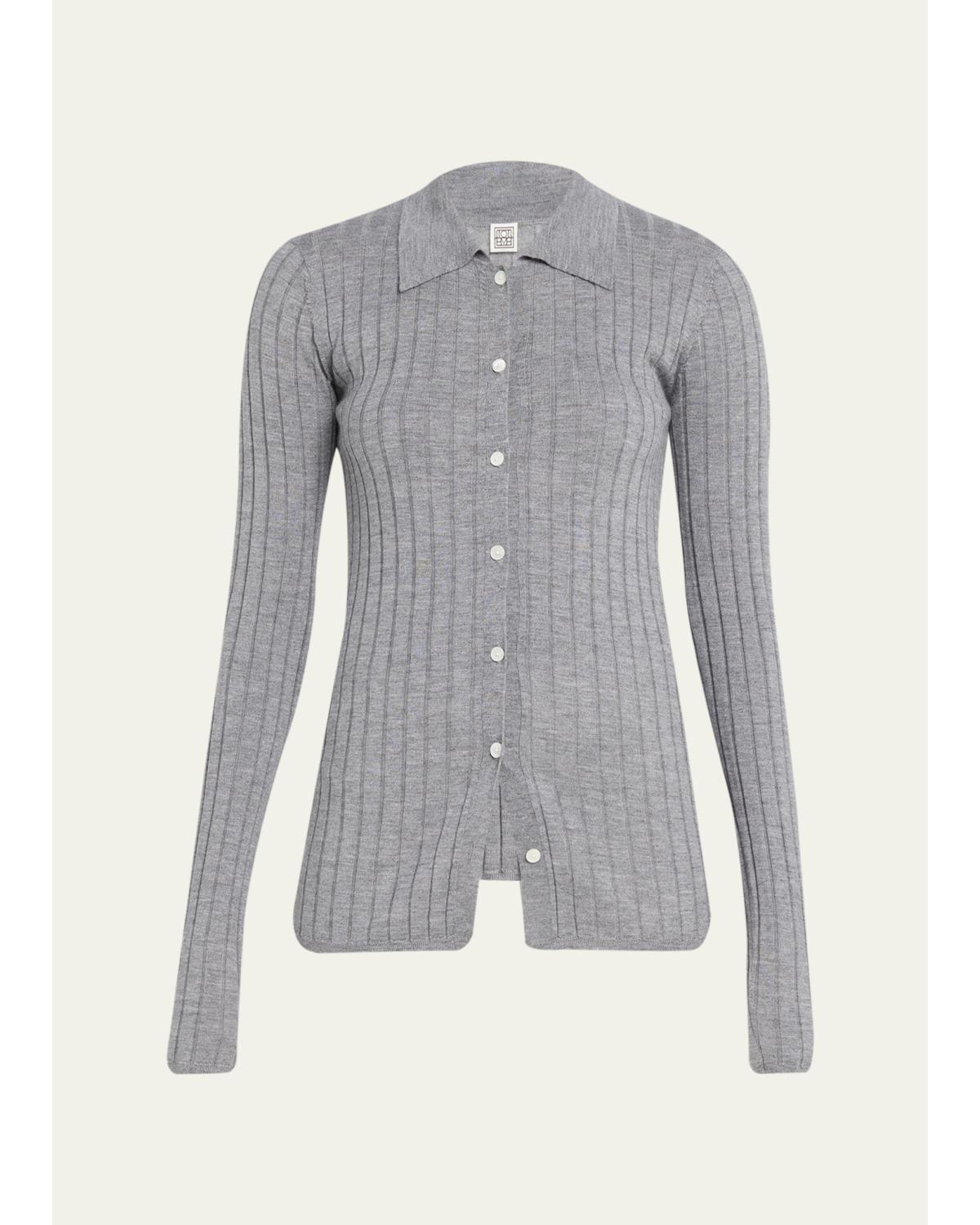 Slim Ribbed Long Sleeve Shirt