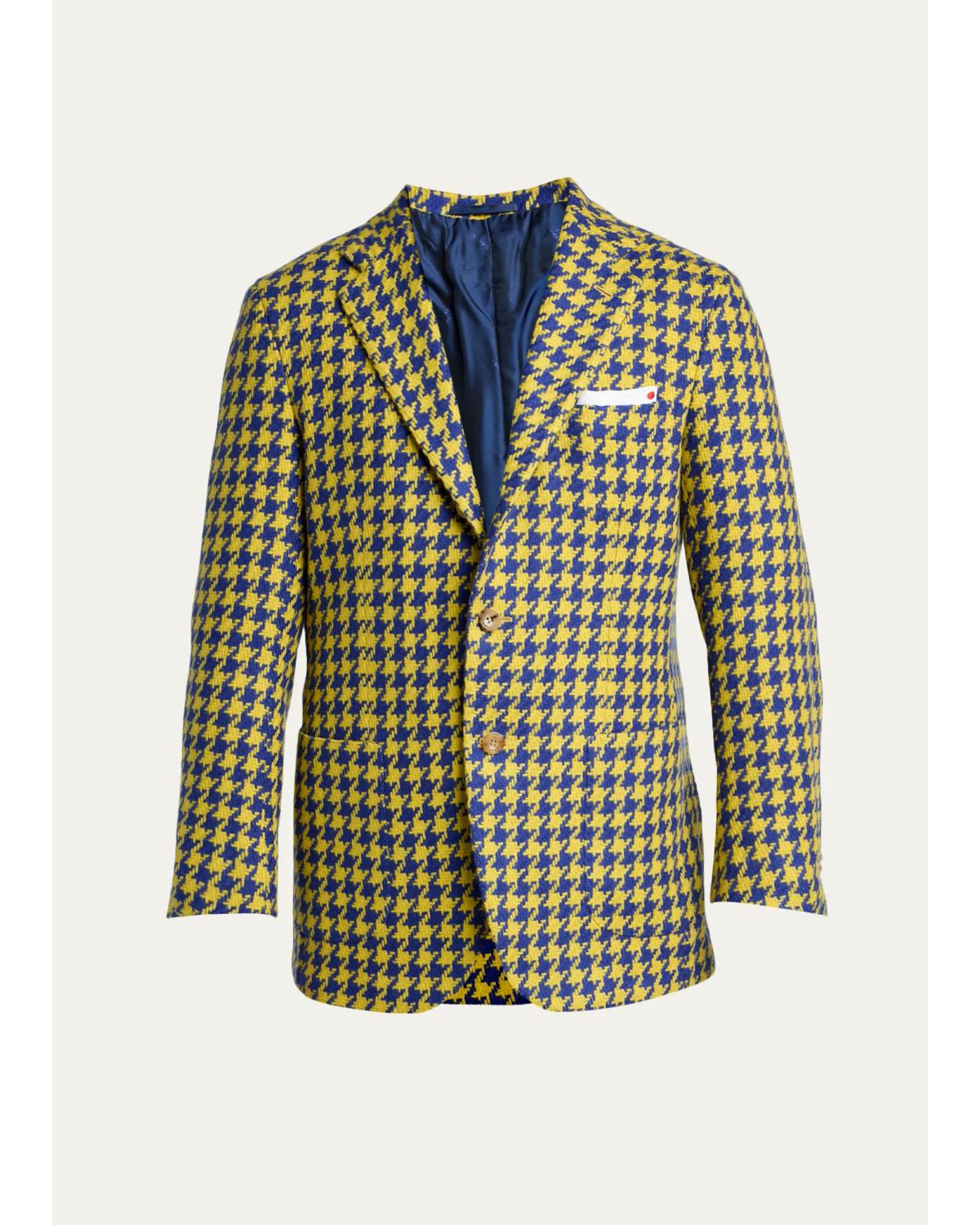 Men'S Cashmere Houndstooth Two-Button Sport Coat