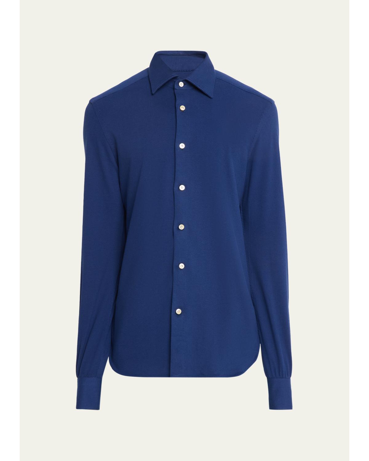 Men'S Solid Cotton Classic-Fit Sport Shirt