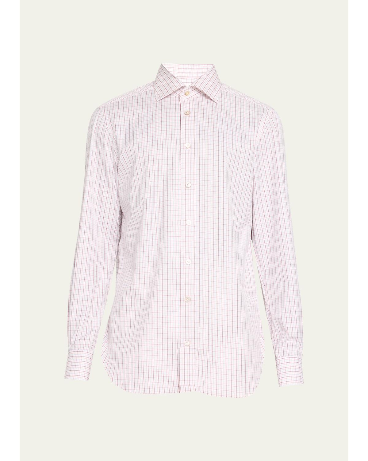 Men'S Mini Check Cotton Sport Shirt