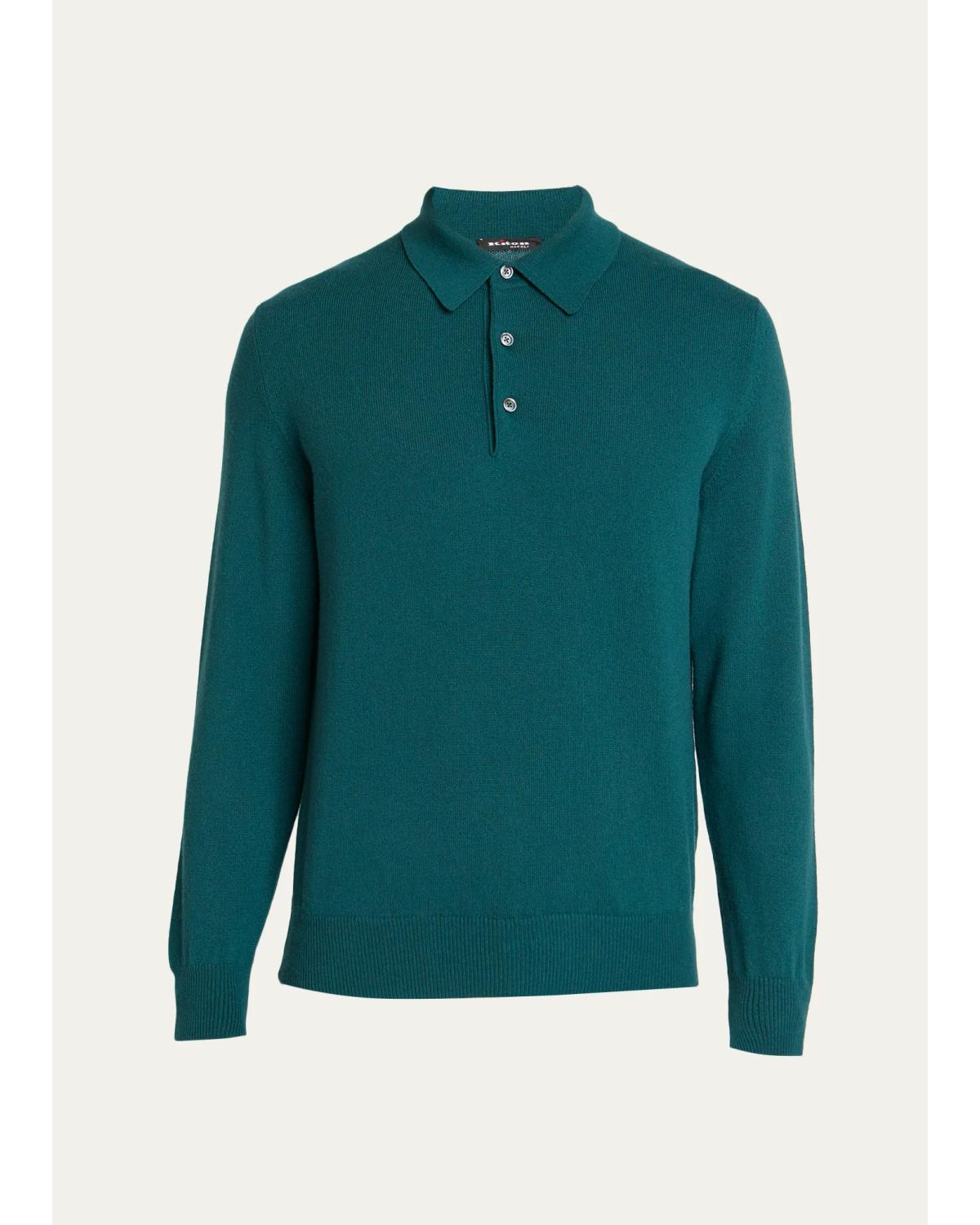 Men'S Cashmere Long-Sleeve Polo Shirt