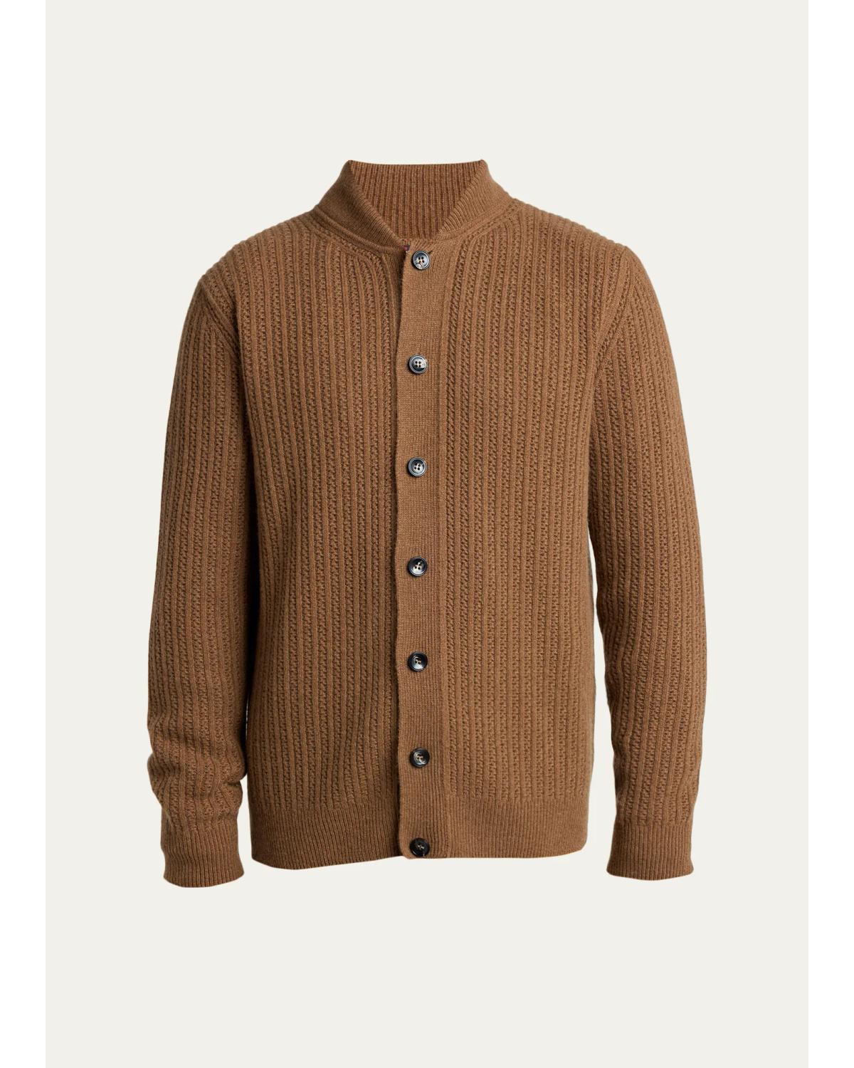Men'S Cashmere Rib Cardigan