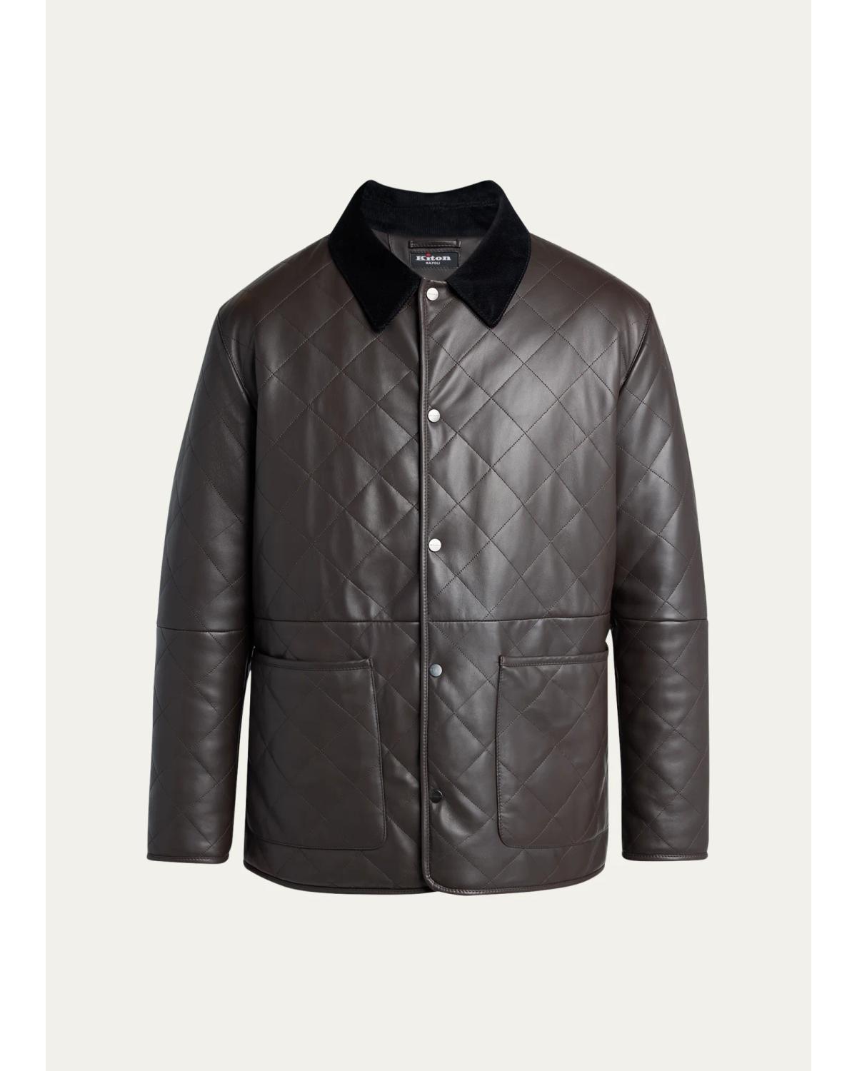 Men'S Corduroy-Collar Quilted Jacket