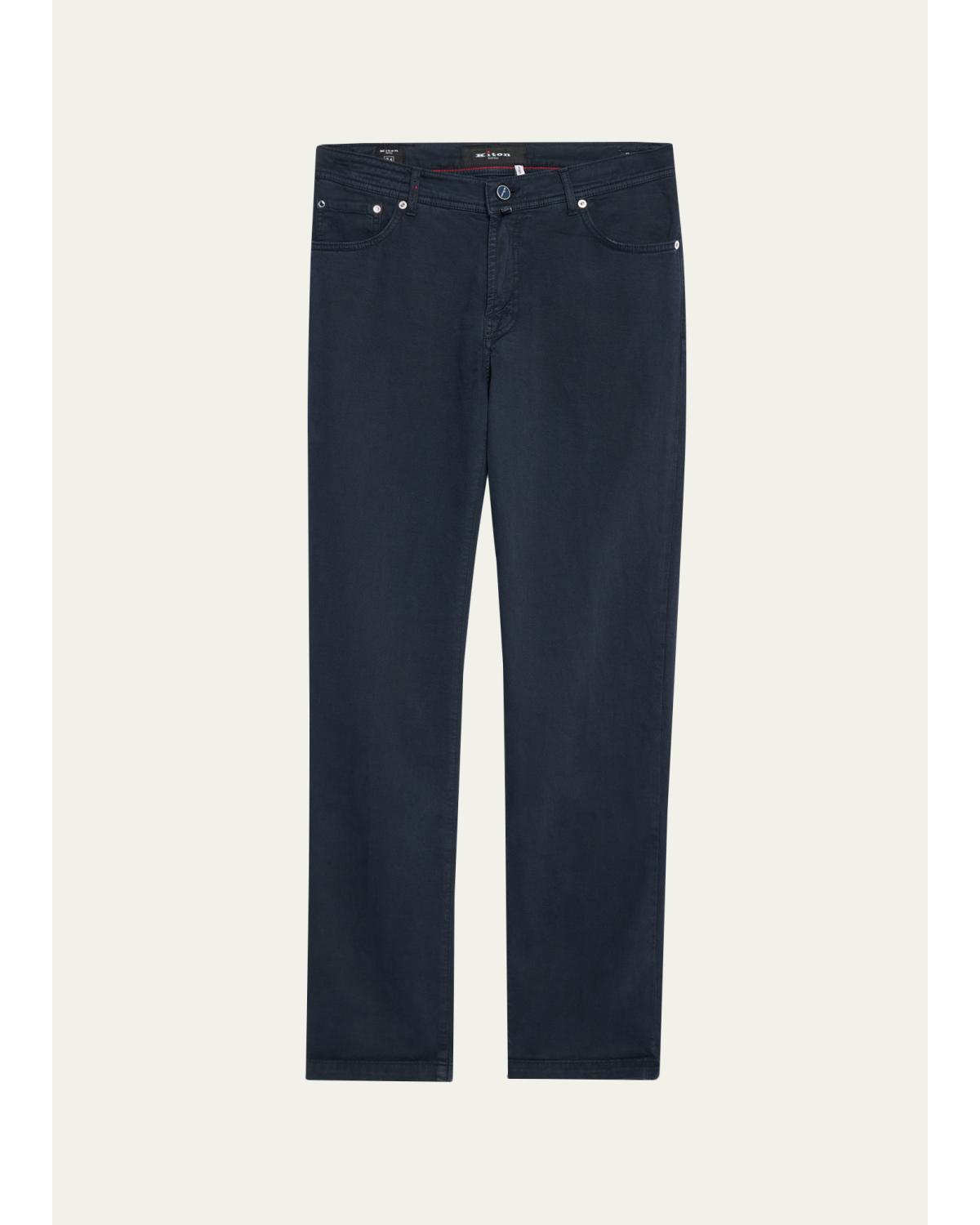 Men'S Cotton And Cashmere Stretch Slim Five-Pocket Pants