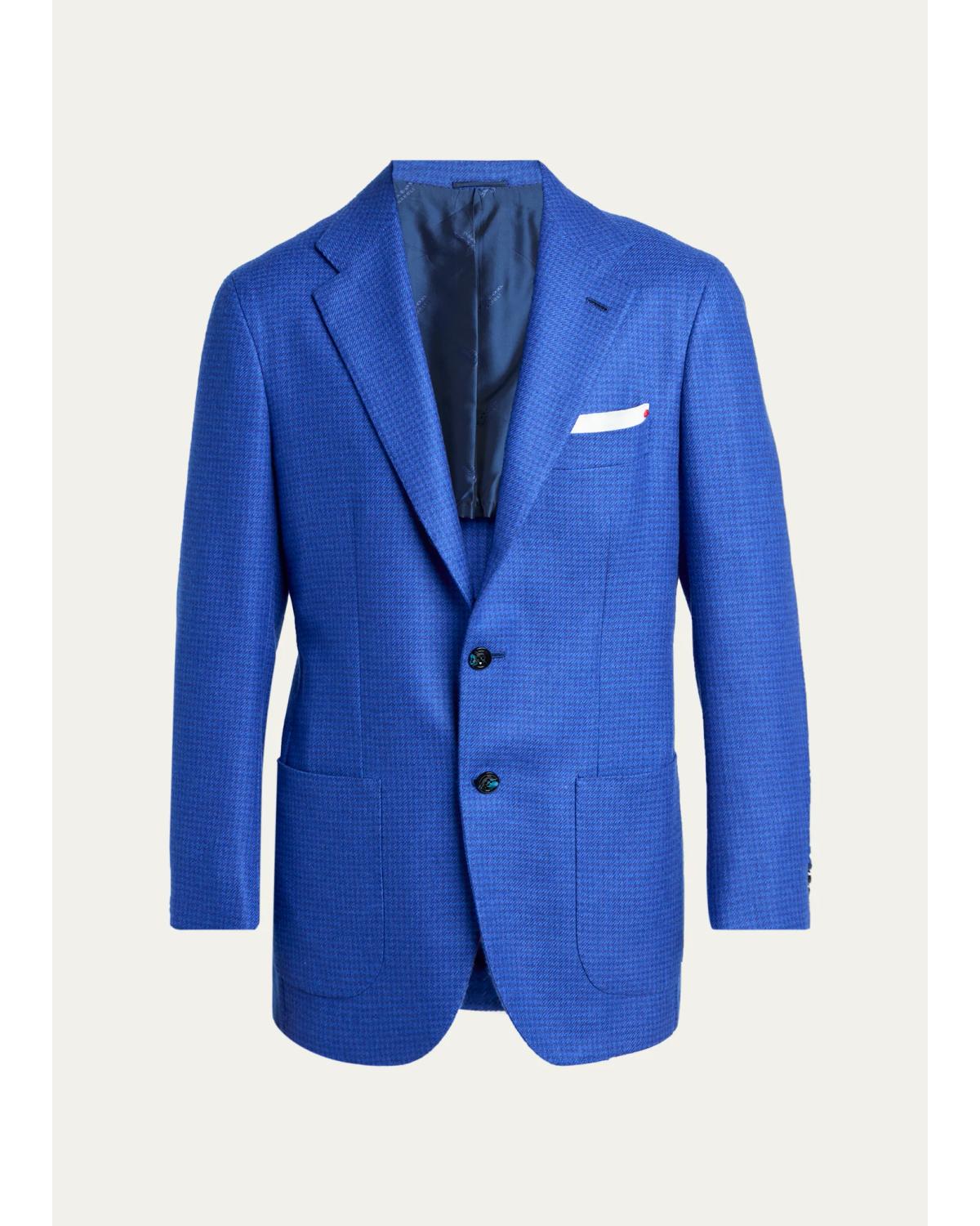 Men'S Houndstooth Cashmere Single-Breasted Sport Coat
