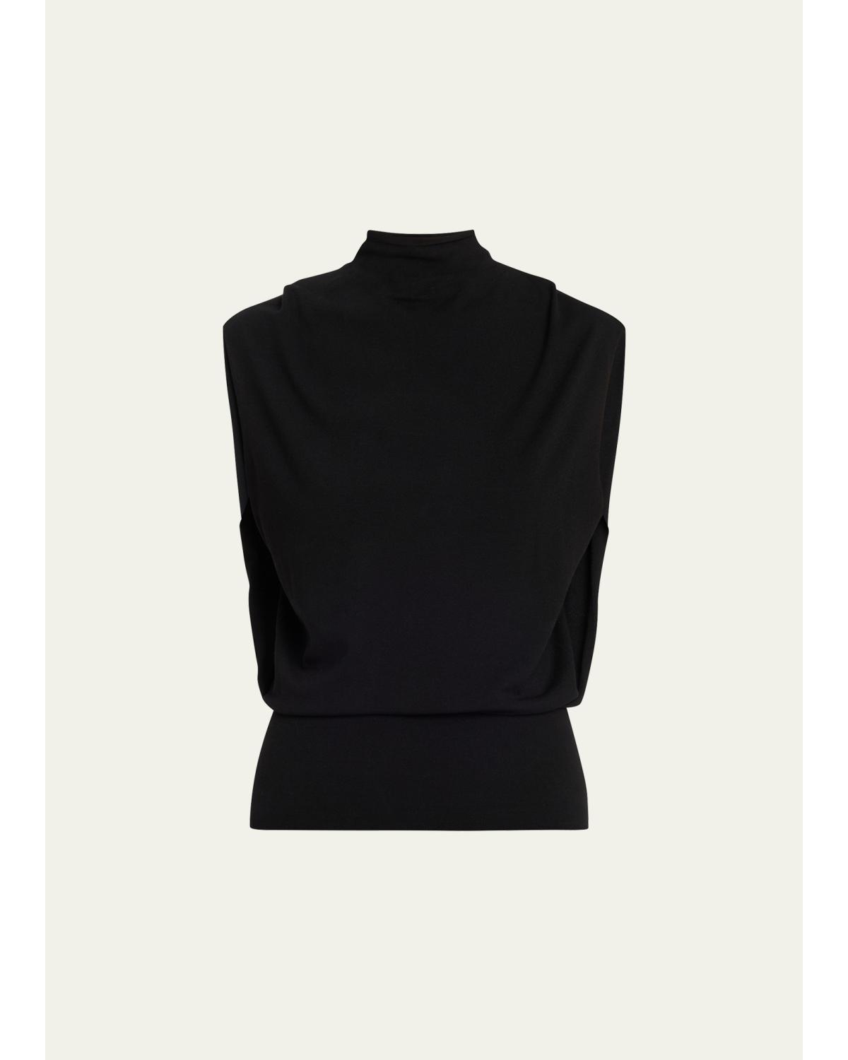 Juli Draped High-Neck Top