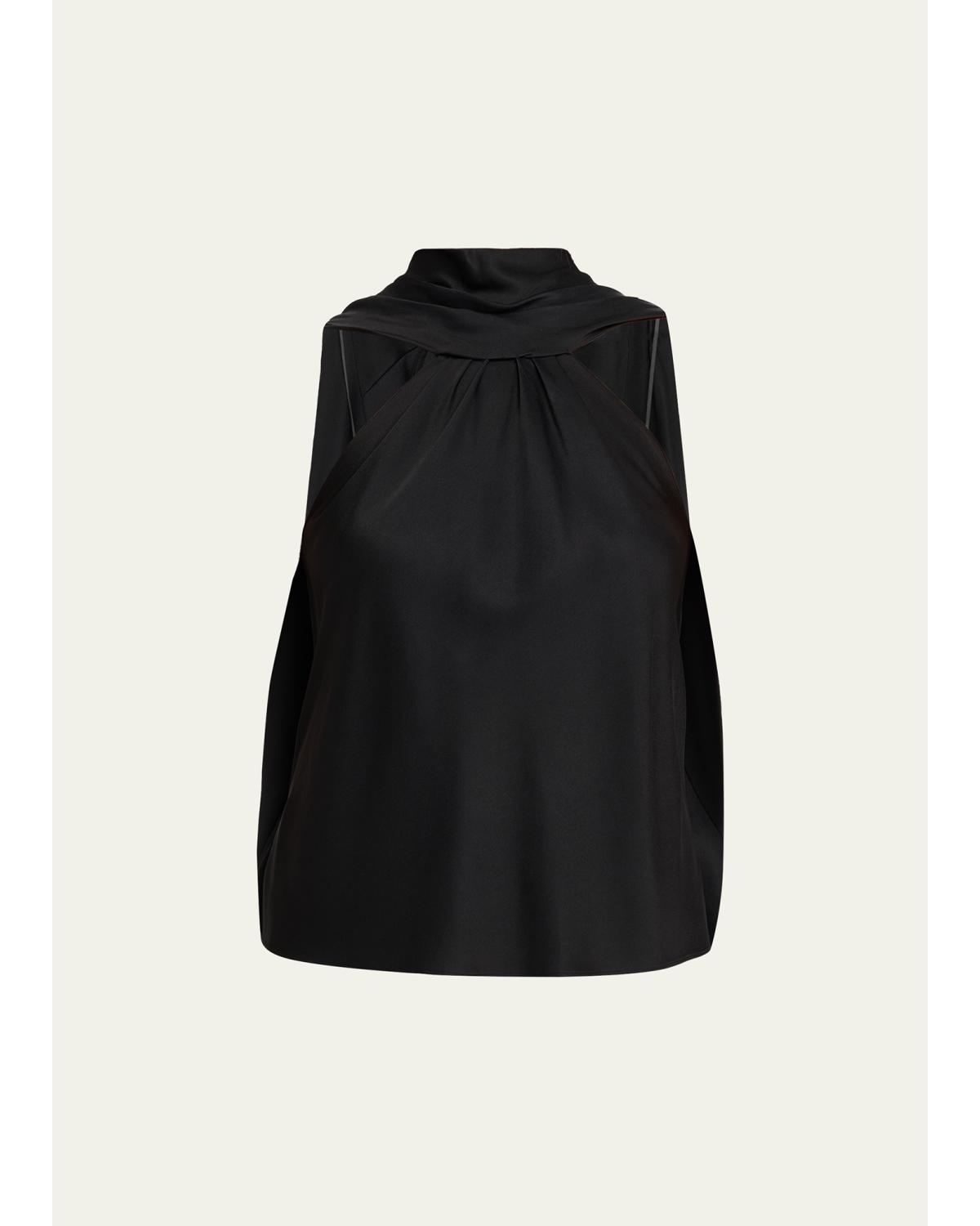 Bella Sleeveless Satin Cape Top
