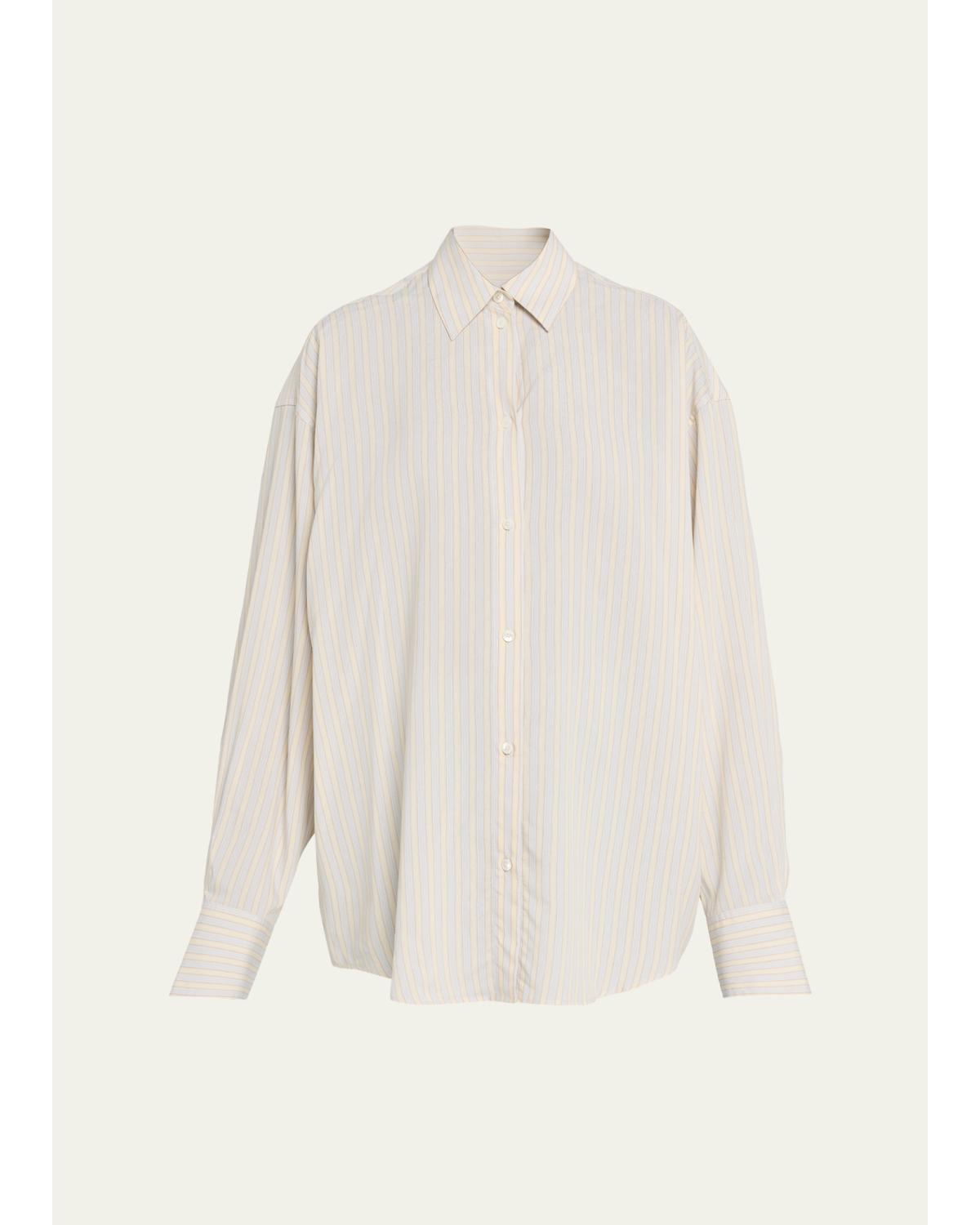 Striped Oversized Button-Down Shirt