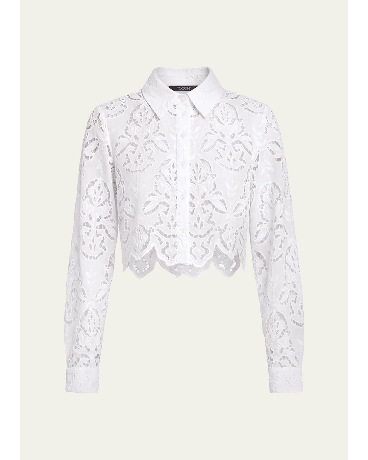 Jilly Embroidered Cropped Blouse