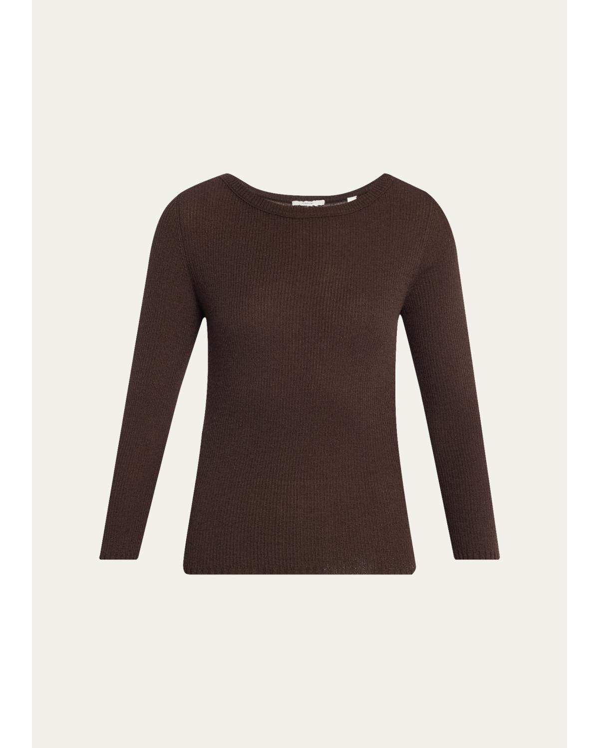 Boat-Neck Cashmere-Silk Top