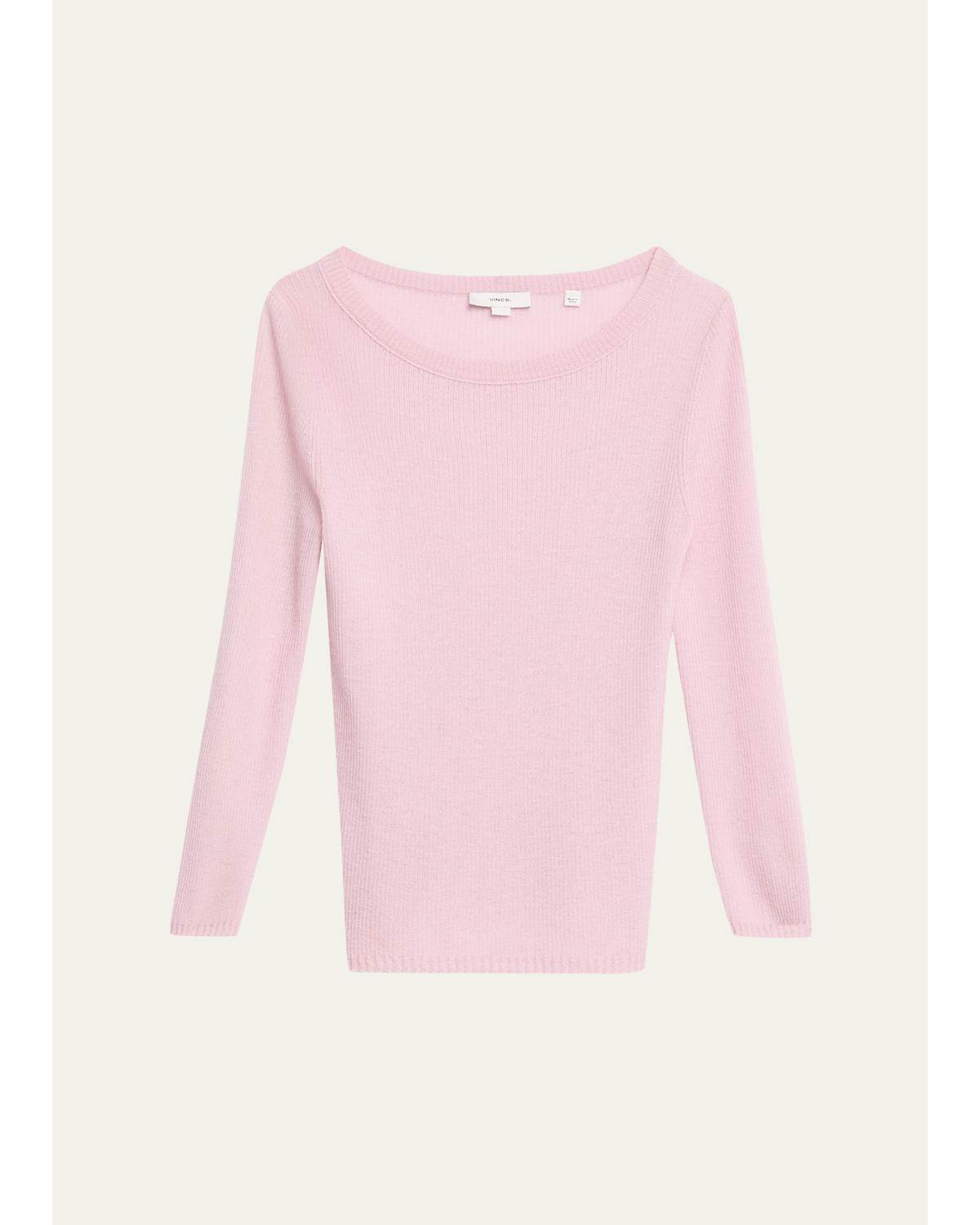 Boat-Neck Cashmere-Silk Top