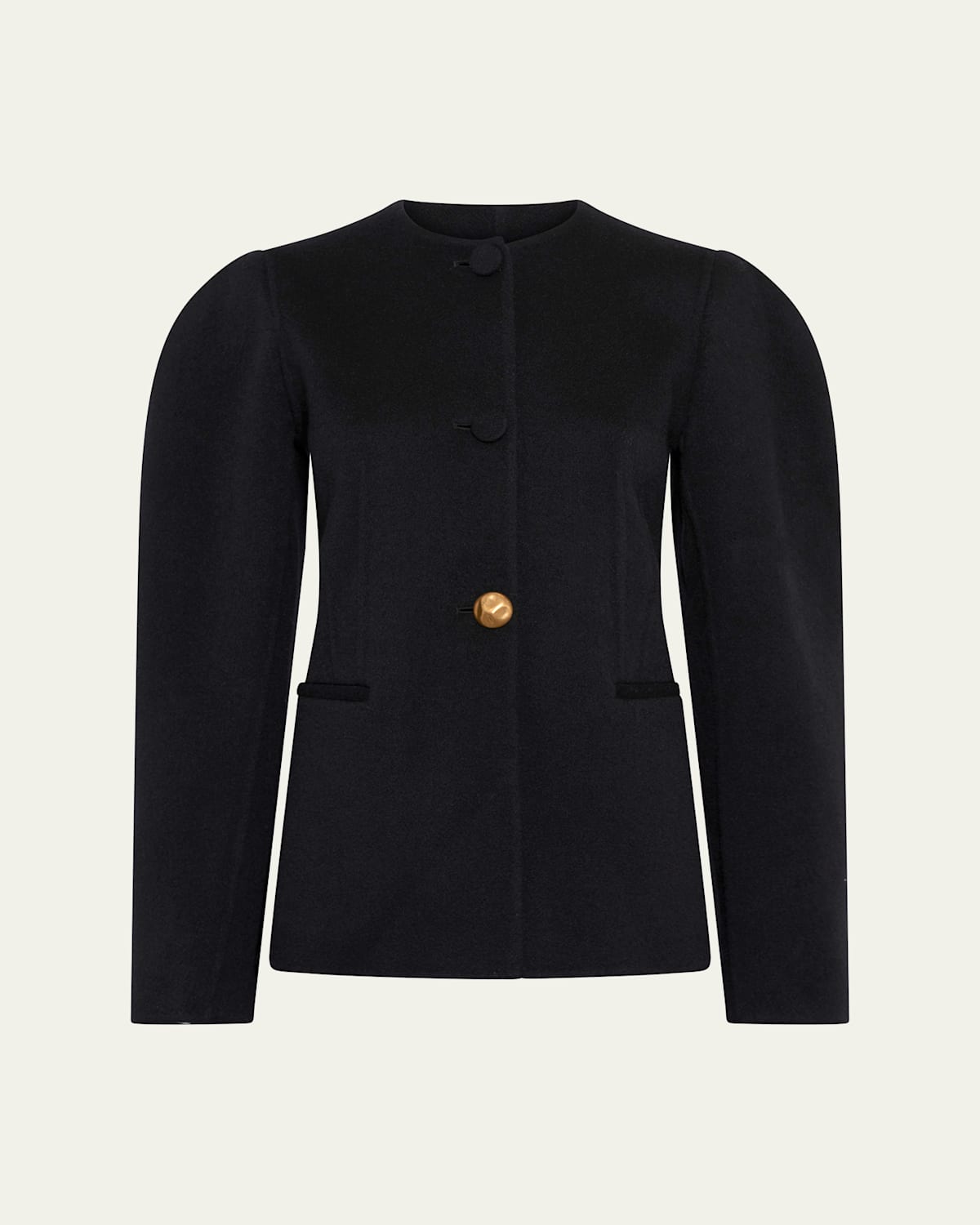 Gabriela Hearst Daelan Cashmere Single-Breasted Collarless Jacket | Thumbnail 2 Gabriela Hearst Daelan Cashmere Single-Breasted Collarless Jacket | Thumbnail 2
