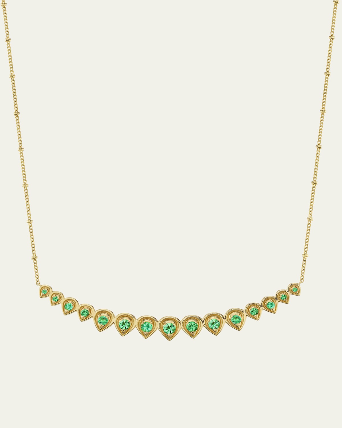 Orly Marcel Petal Graduated Necklace, Emerald