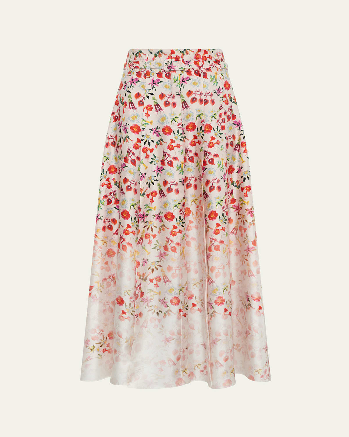 Gabriela Hearst Dugald Degrade Floral Silk Pleated Midi Skirt With Belt | Thumbnail 2 Gabriela Hearst Dugald Degrade Floral Silk Pleated Midi Skirt With Belt | Thumbnail 2