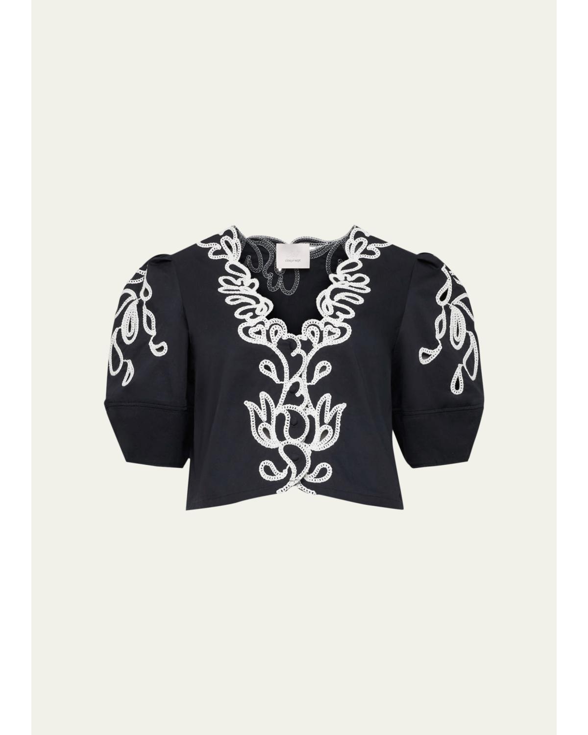 Bellara Embroidered Paisley Bloom Top
