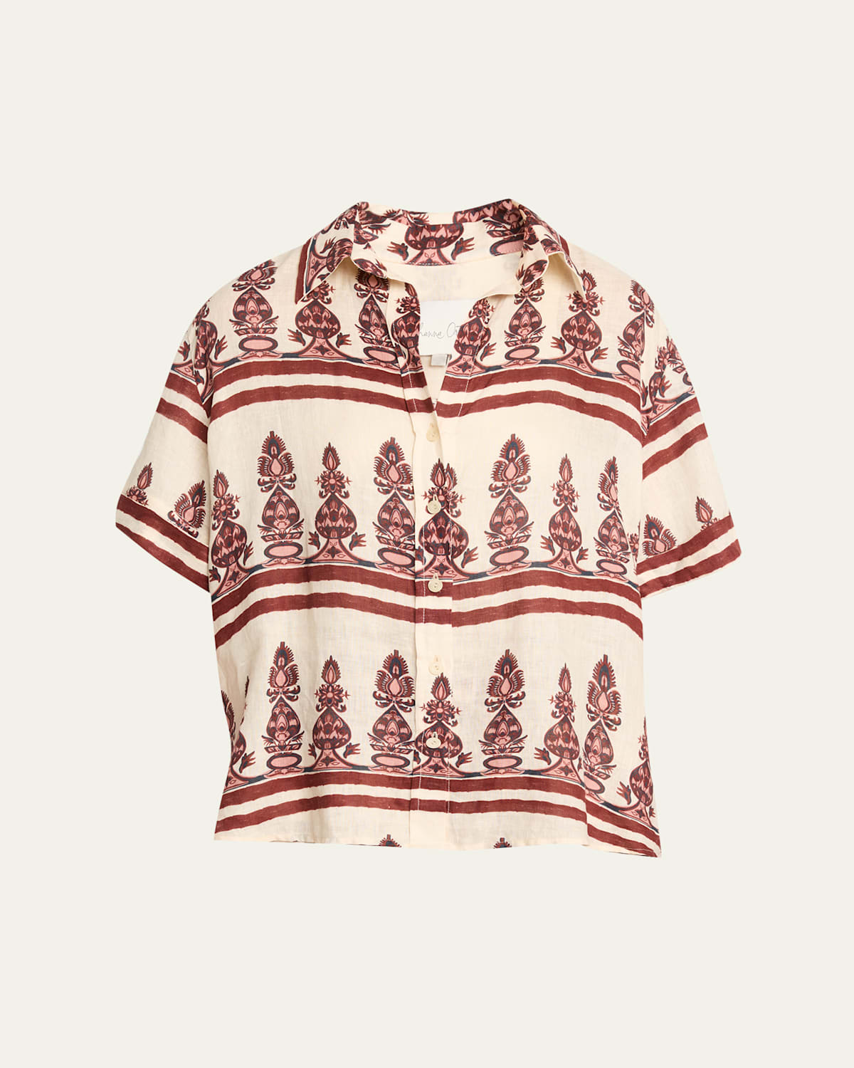 Johanna Ortiz La Creciente Printed Linen Button-down Shirt