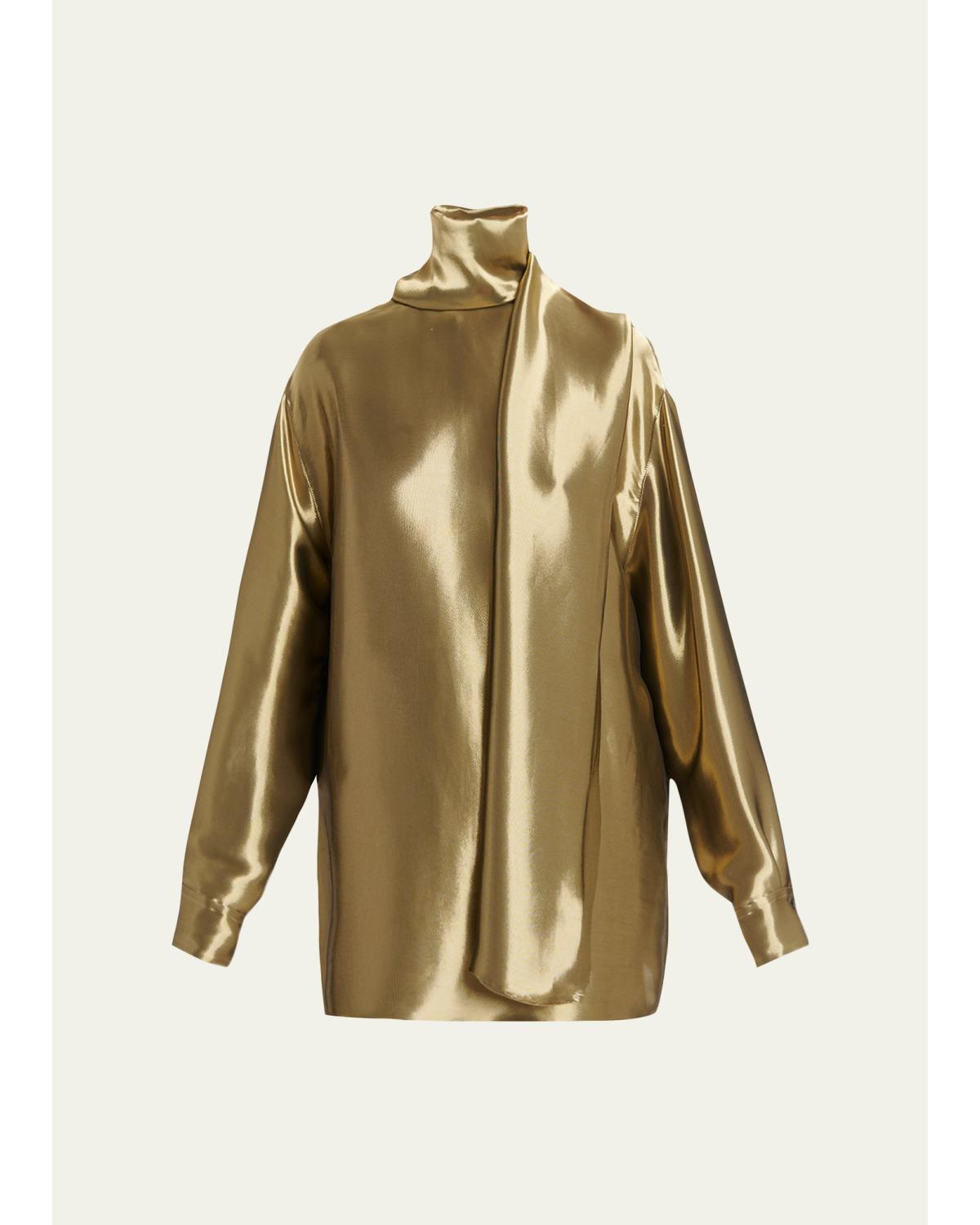 Draped Turtleneck Shirt