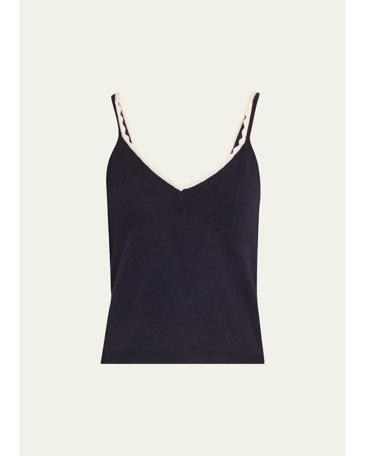Loa Scallop-Trim Knit Tank Top