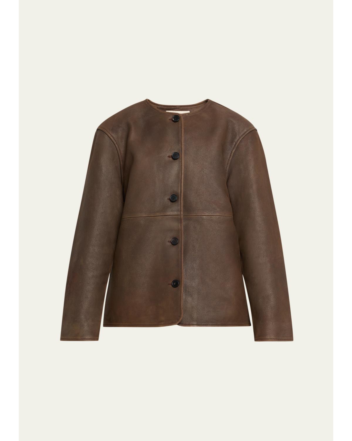 Linnea Washed-Effect Lambskin Jacket