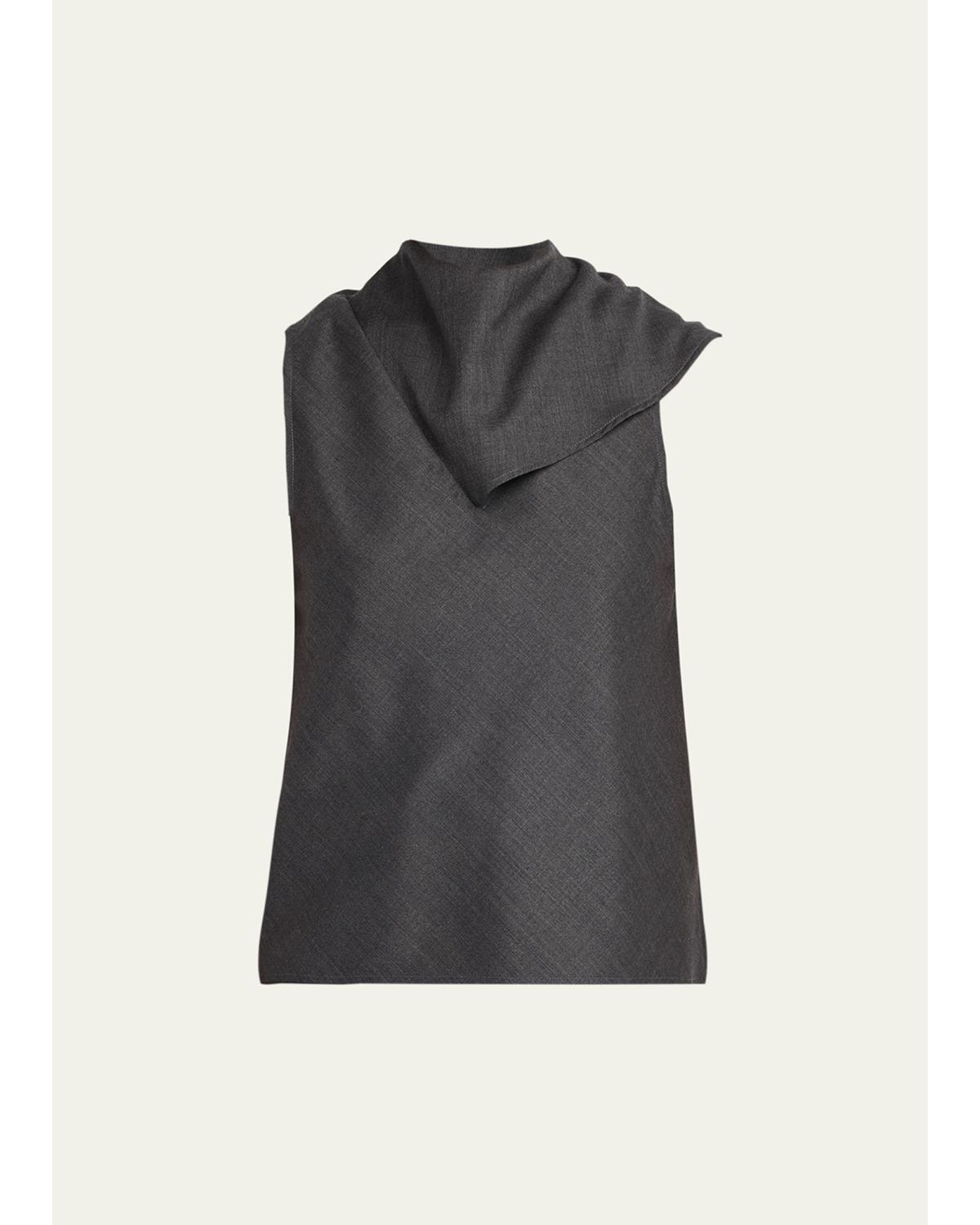 Milia Sleeveless Drape-Neck Top