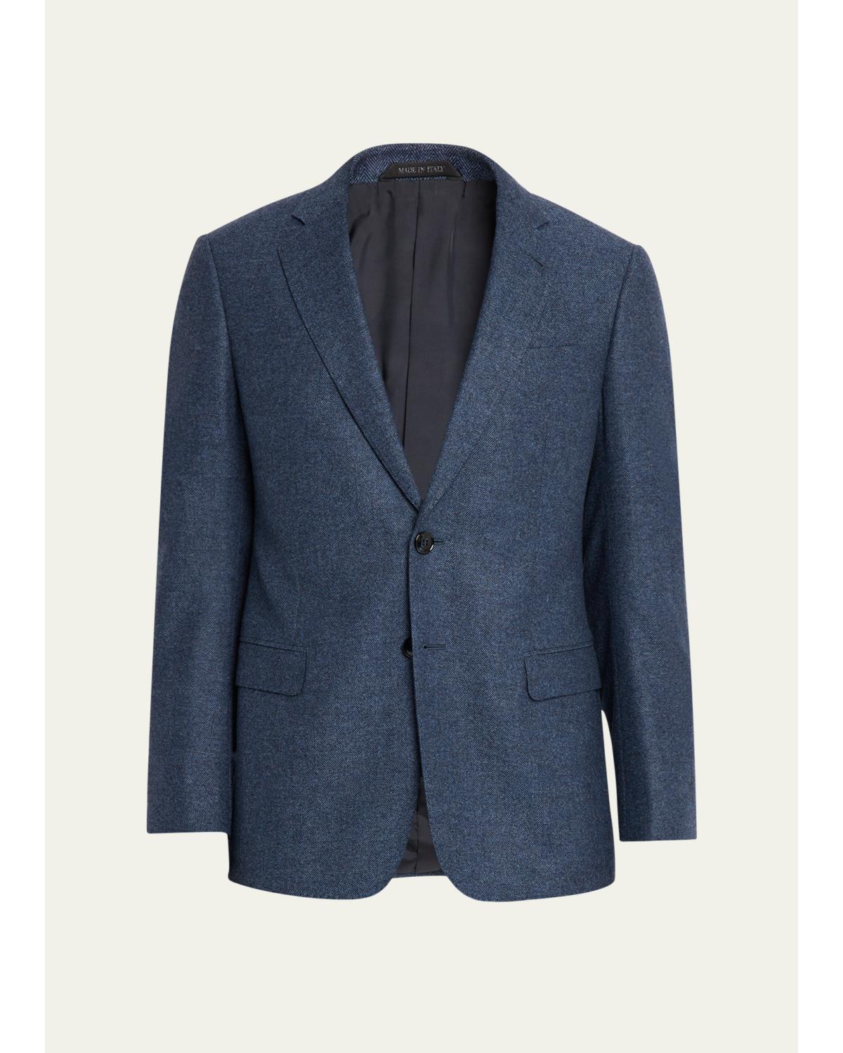 Men'S Soft Line Chevron Single-Breasted Sport Coat