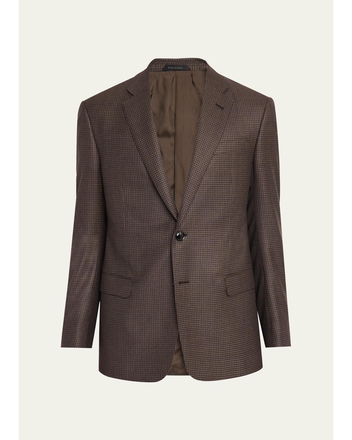 Men'S Soft Line Houndstooth Single-Breasted Sport Coat
