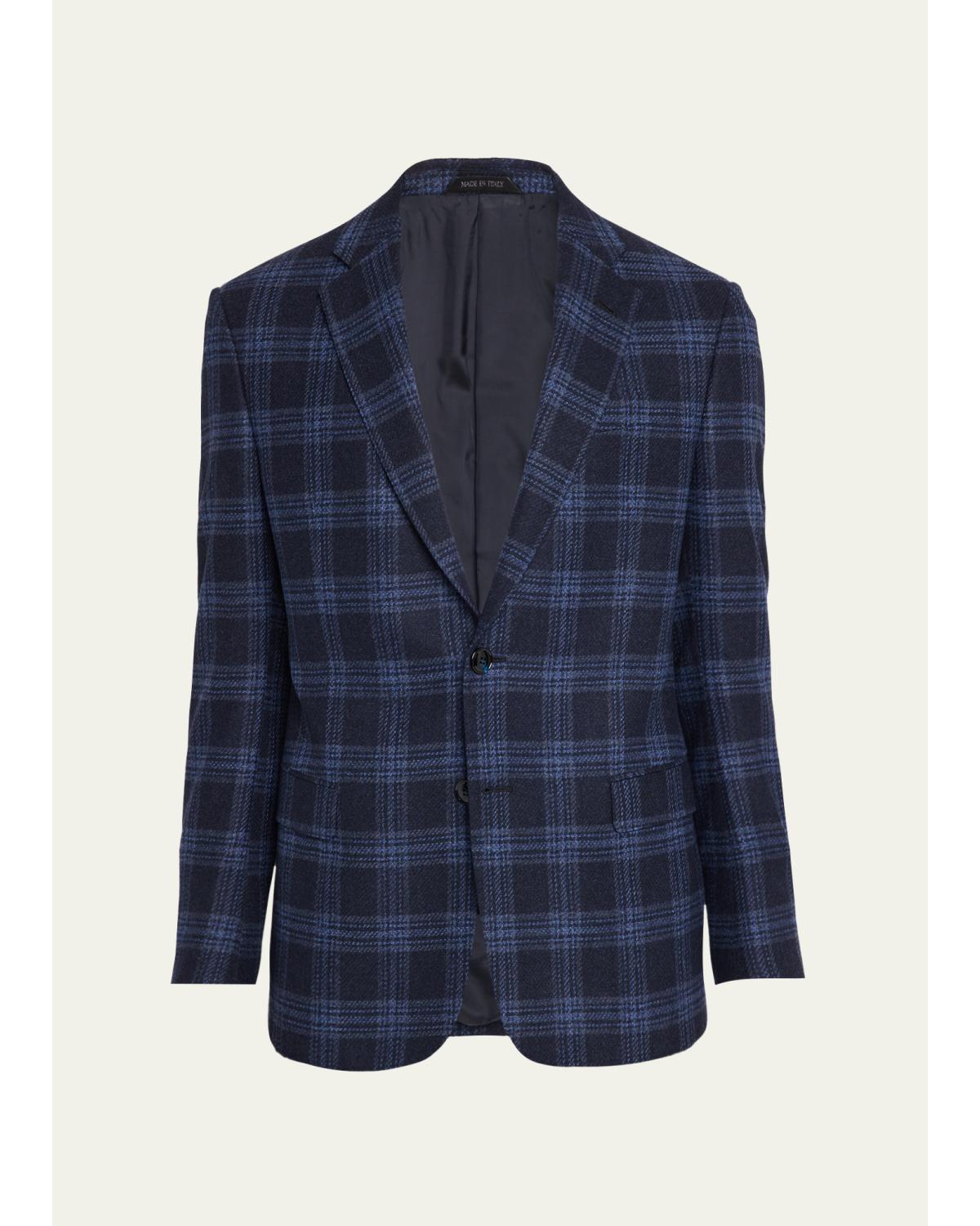 Men'S Glen Plaid Single-Breasted Sport Coat