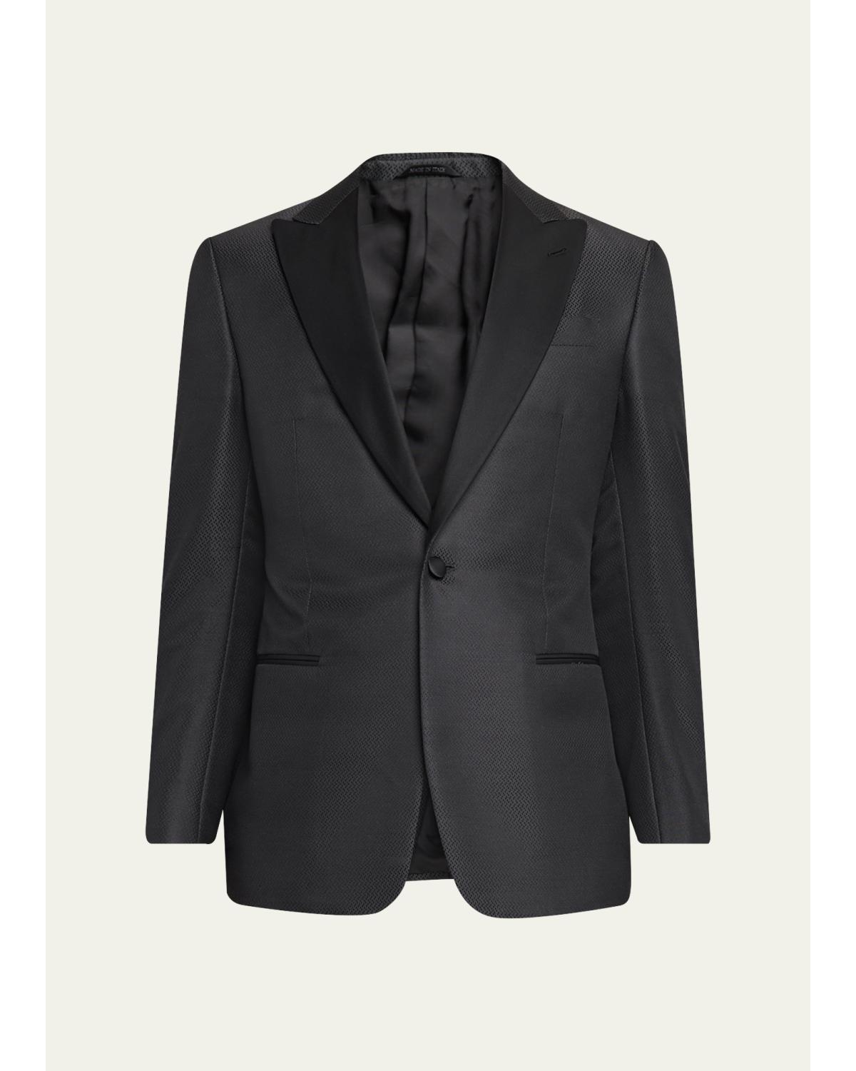 Wool-Silk Micro Jacquard Dinner Jacket