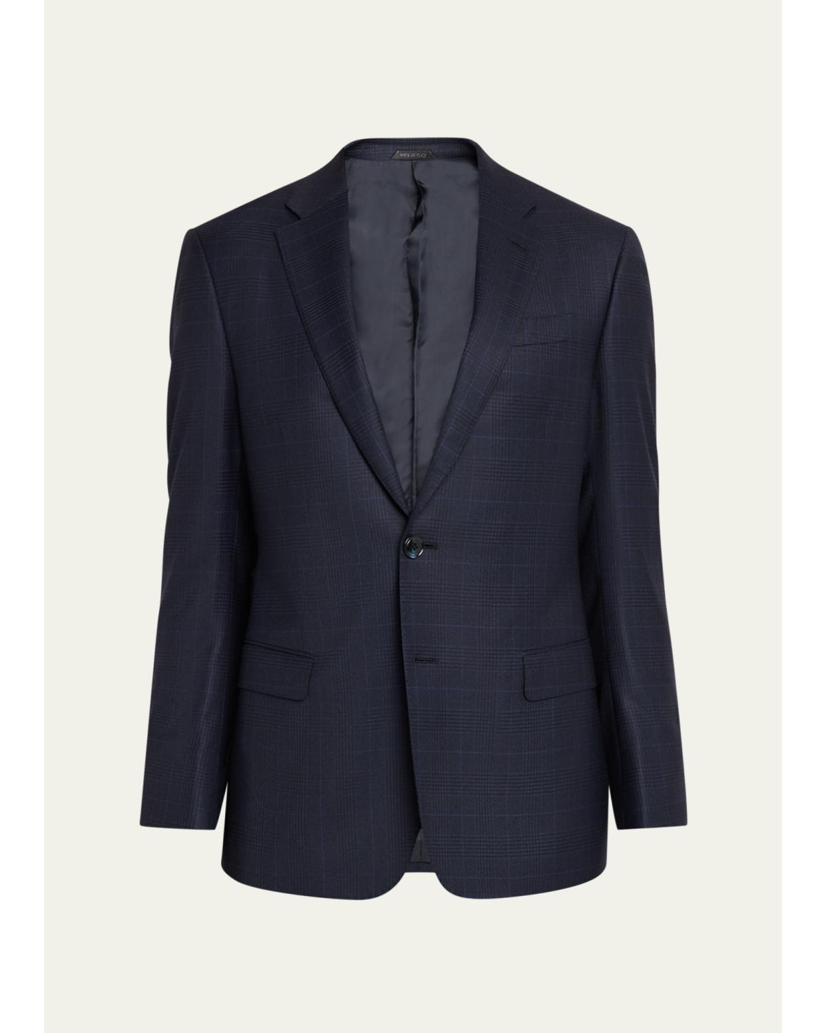 Men'S Soft Prince Of Wales Single-Breasted Sport Coat