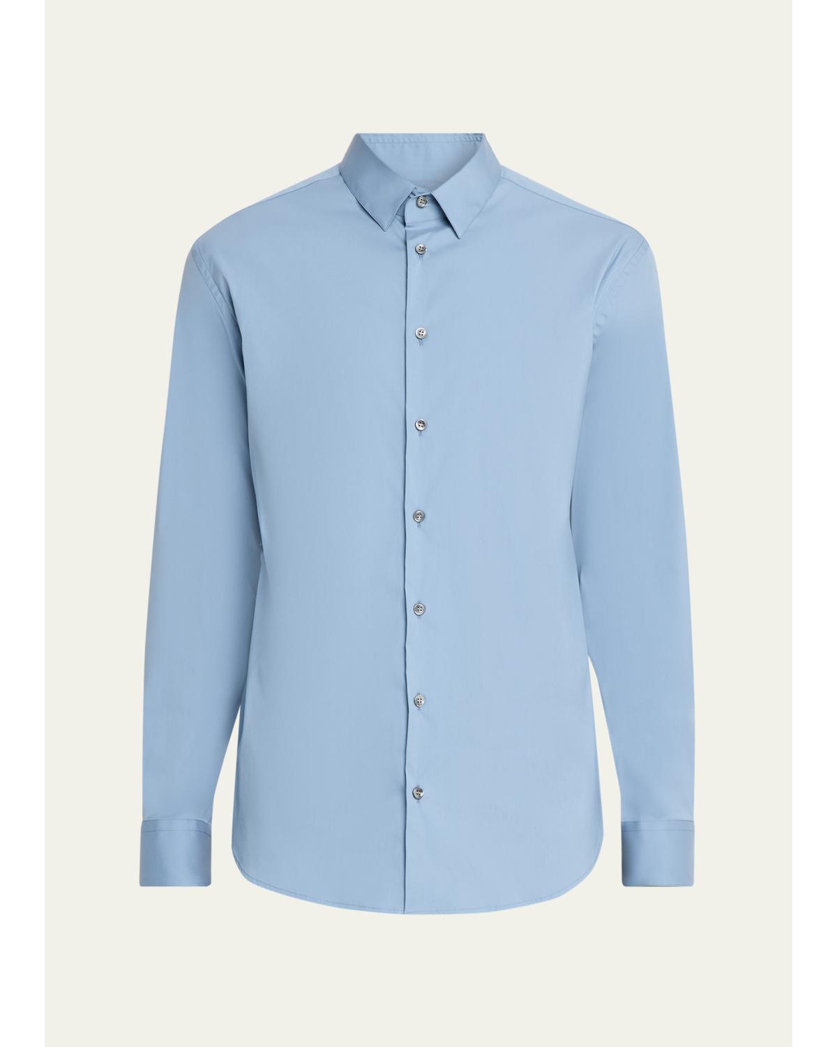 Men'S Cotton-Blend Poplin Button-Front Shirt