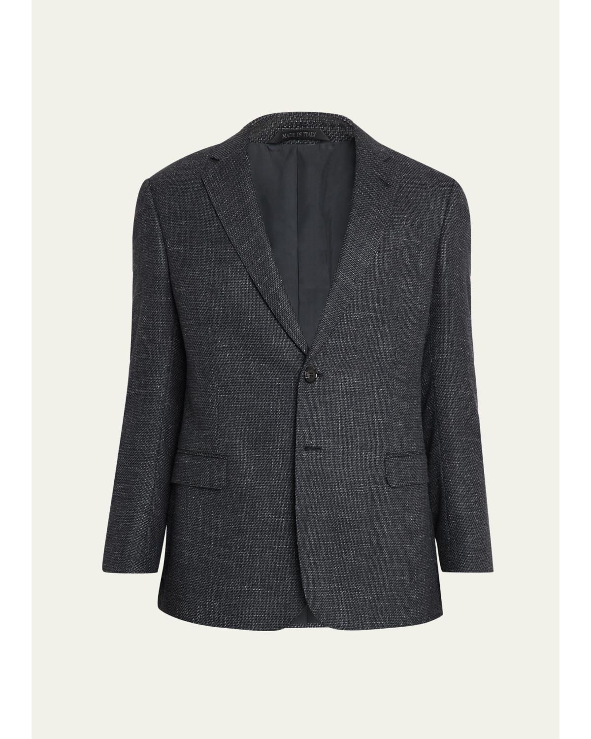 Men'S Wool Blend Melange Two-Button Sport Coat