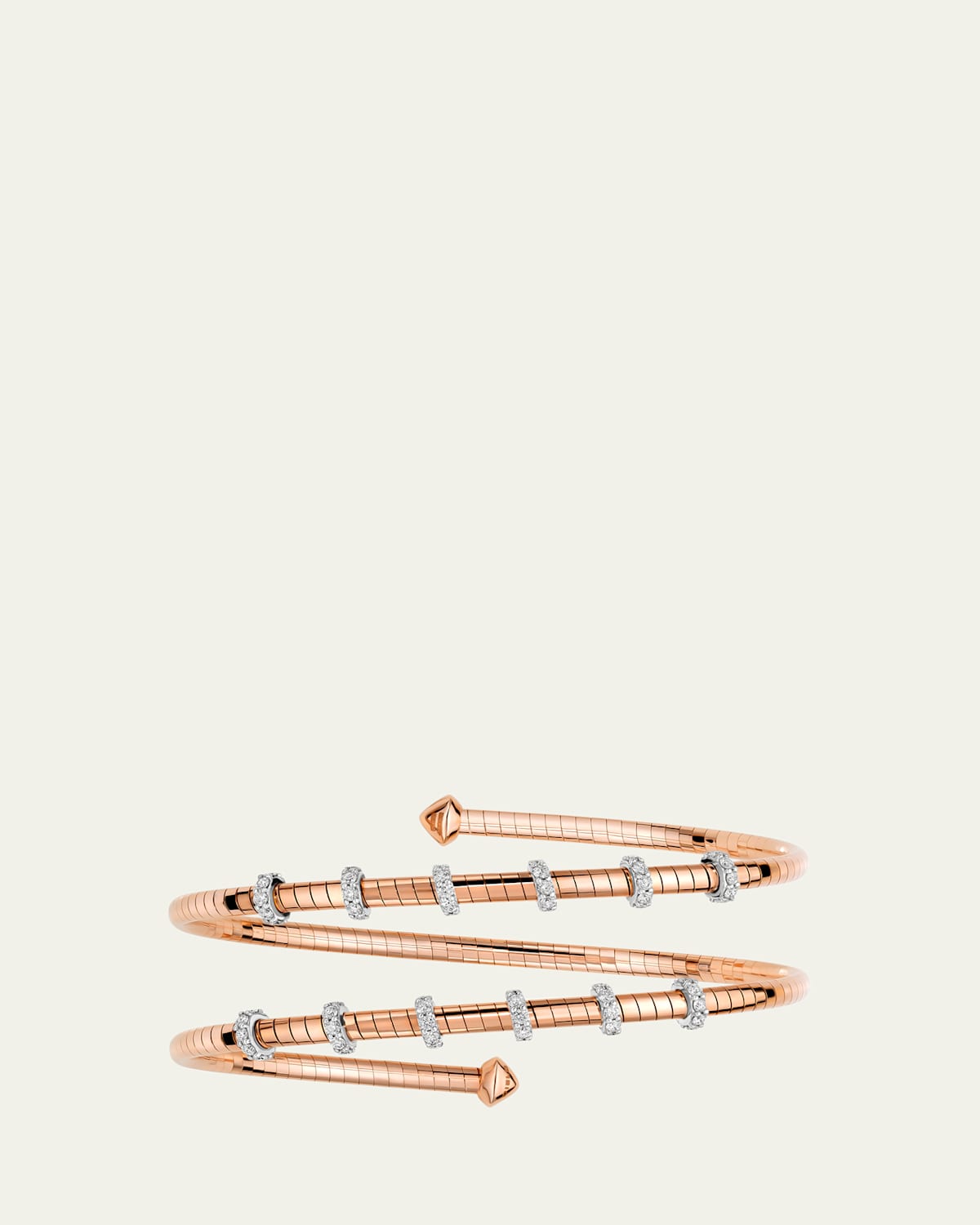 Mattia Cielo 18K Rose Gold Diamond 2 Row Tubogas Bracelet | Thumbnail 4