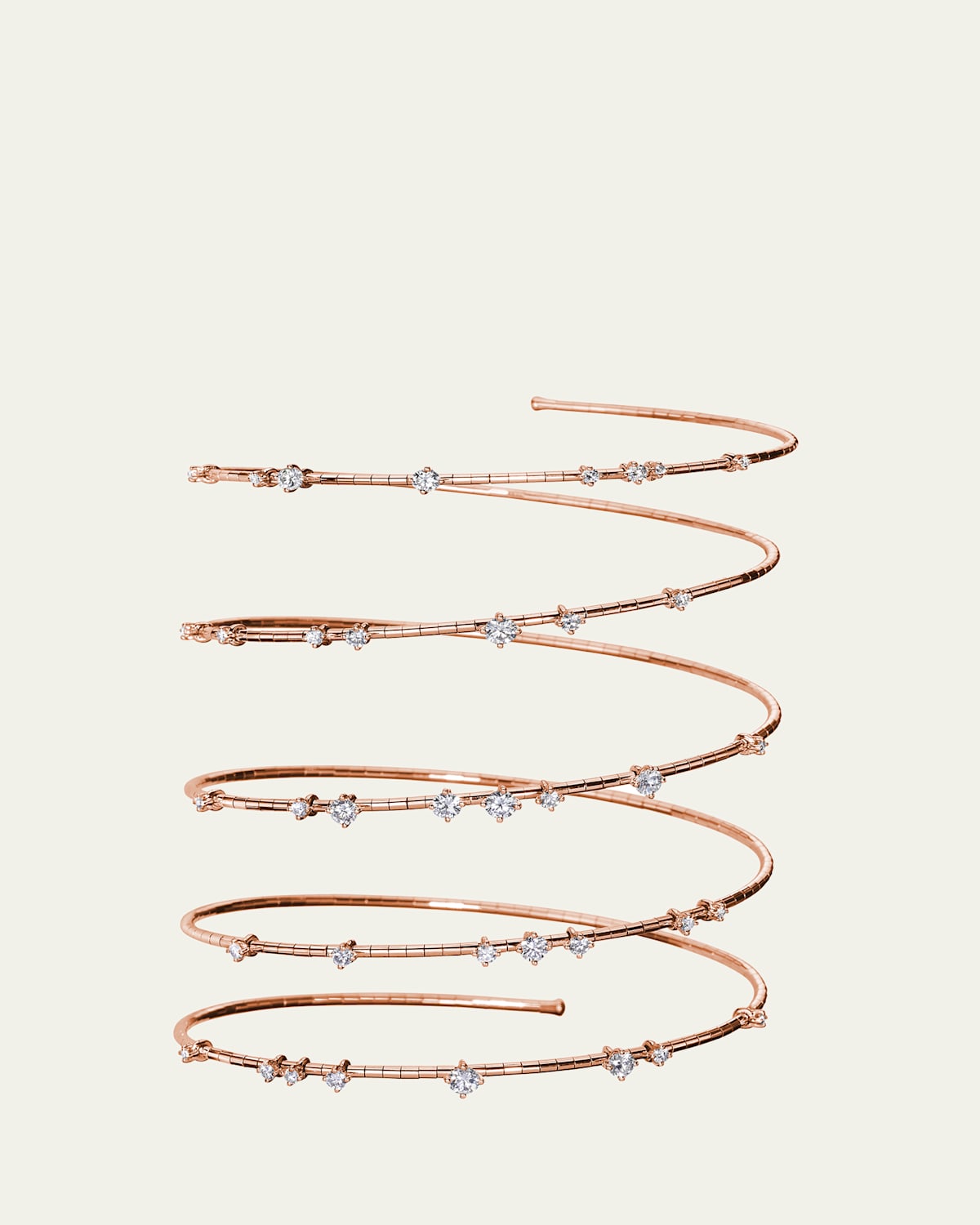 Mattia Cielo 18K Rose Gold Diamond 5 Row Wrap Bracelet | Thumbnail 4