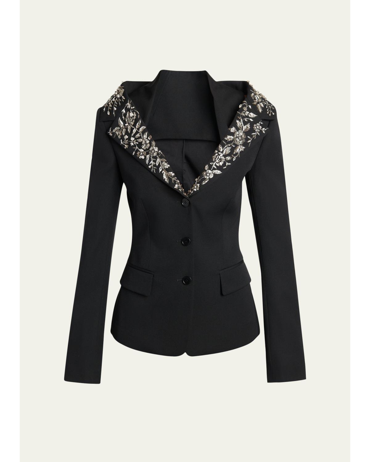 Off-The-Shoulder Single-Breasted Jacket
