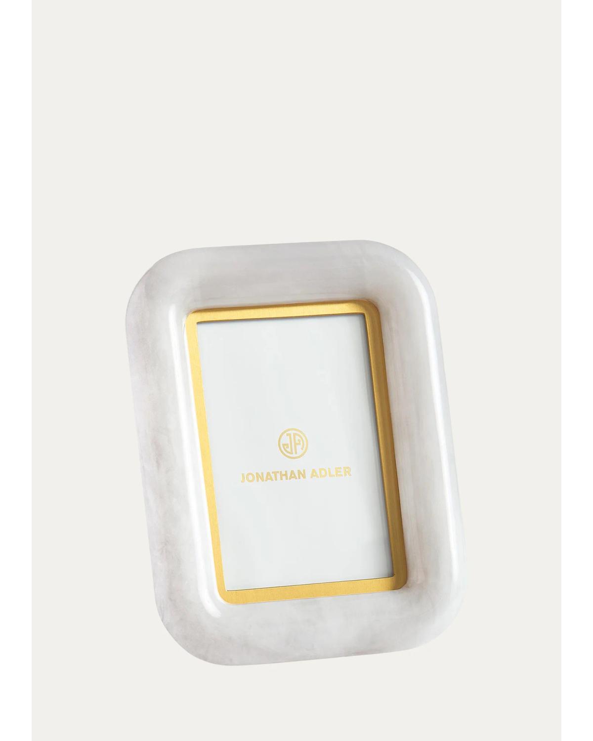 Jonathan Adler Como Picture Frame, 4" X 6" In White