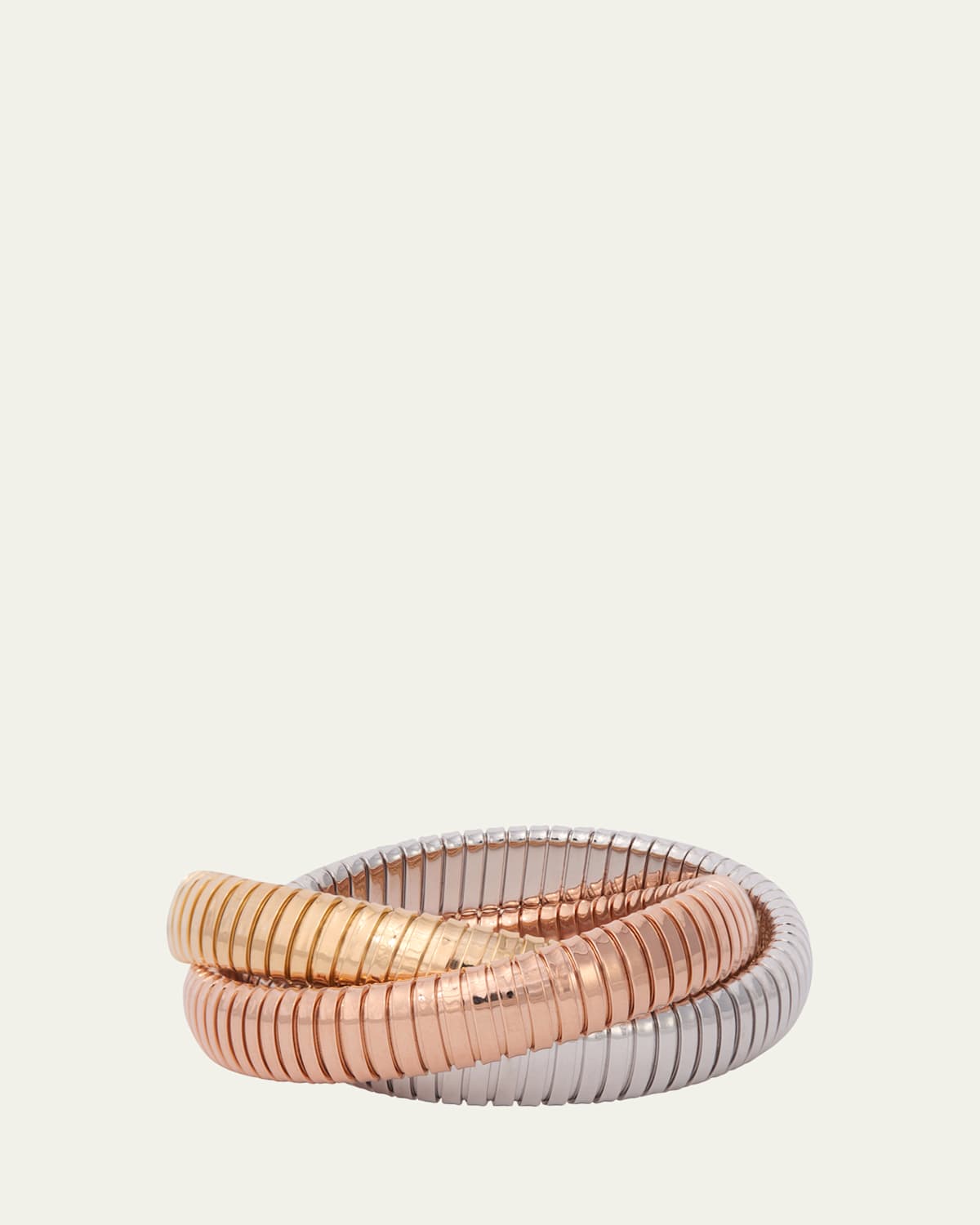 Sidney Garber 18K Yellow, White and Rose Gold Rolling Bracelet