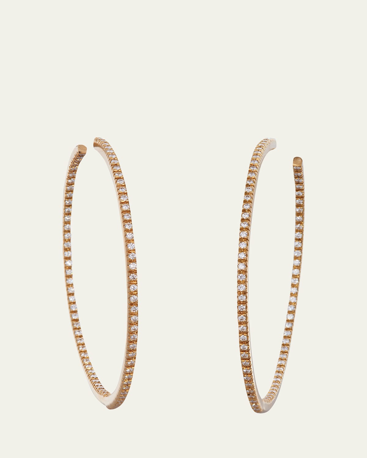 Sidney Garber 18K Yellow Gold Perfect Hoop Earrings with Diamonds