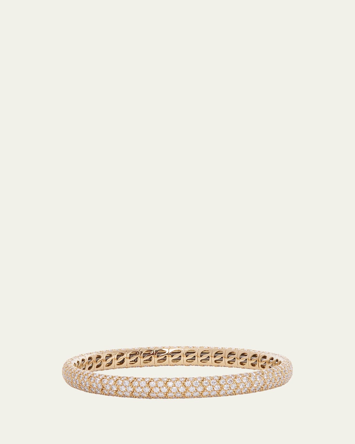 Sidney Garber 18K Yellow Gold Diamond Narrow Pave Stretch Bracelet
