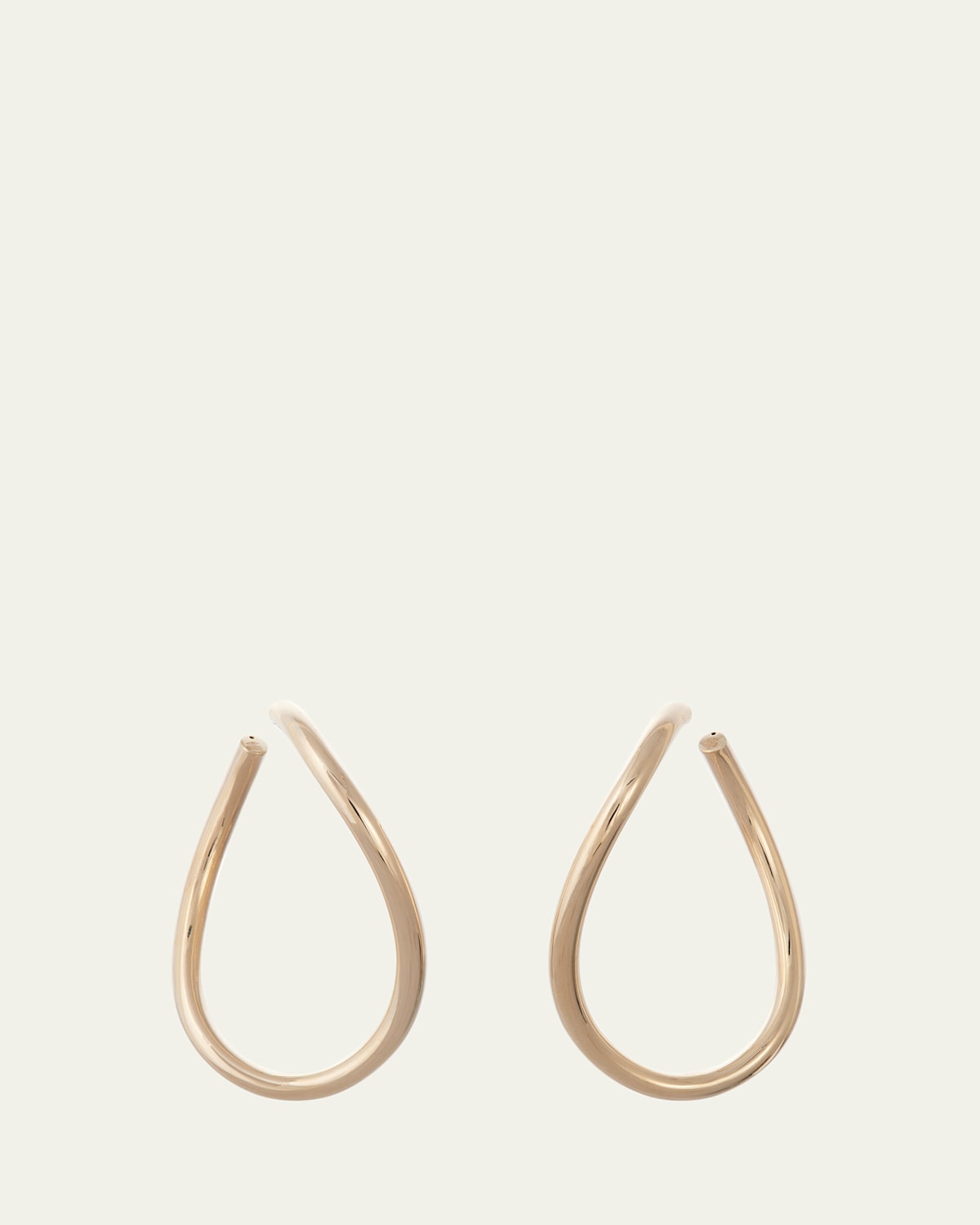 Sidney Garber 18K Yellow Gold Curved Oval Hoop Earrings